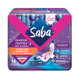 Saba empaque frontal nocturno mostrando diseño y beneficio de protección