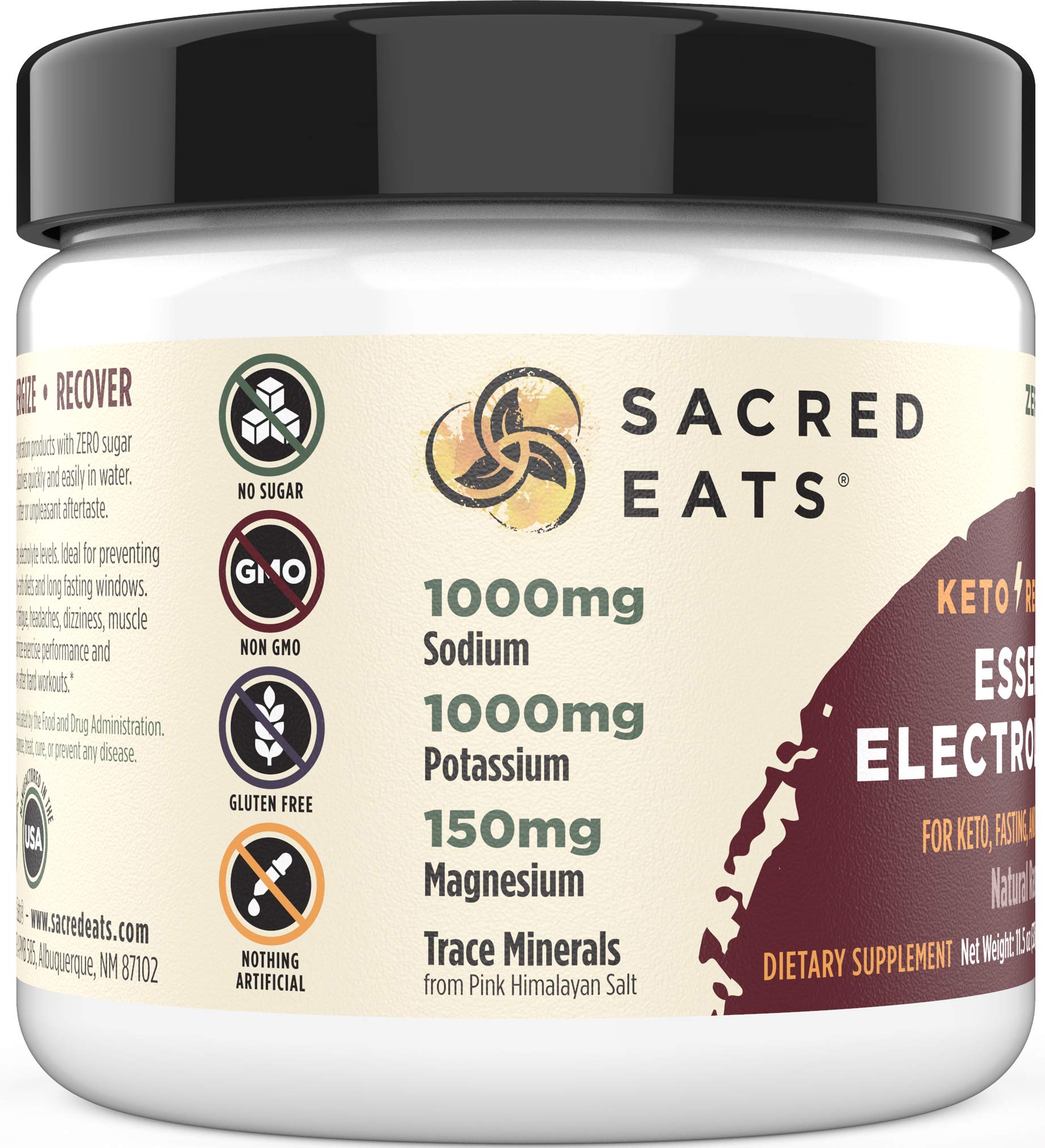 Sacred Eats textura del polvo en primer plano destacando disolución rápida y limpieza