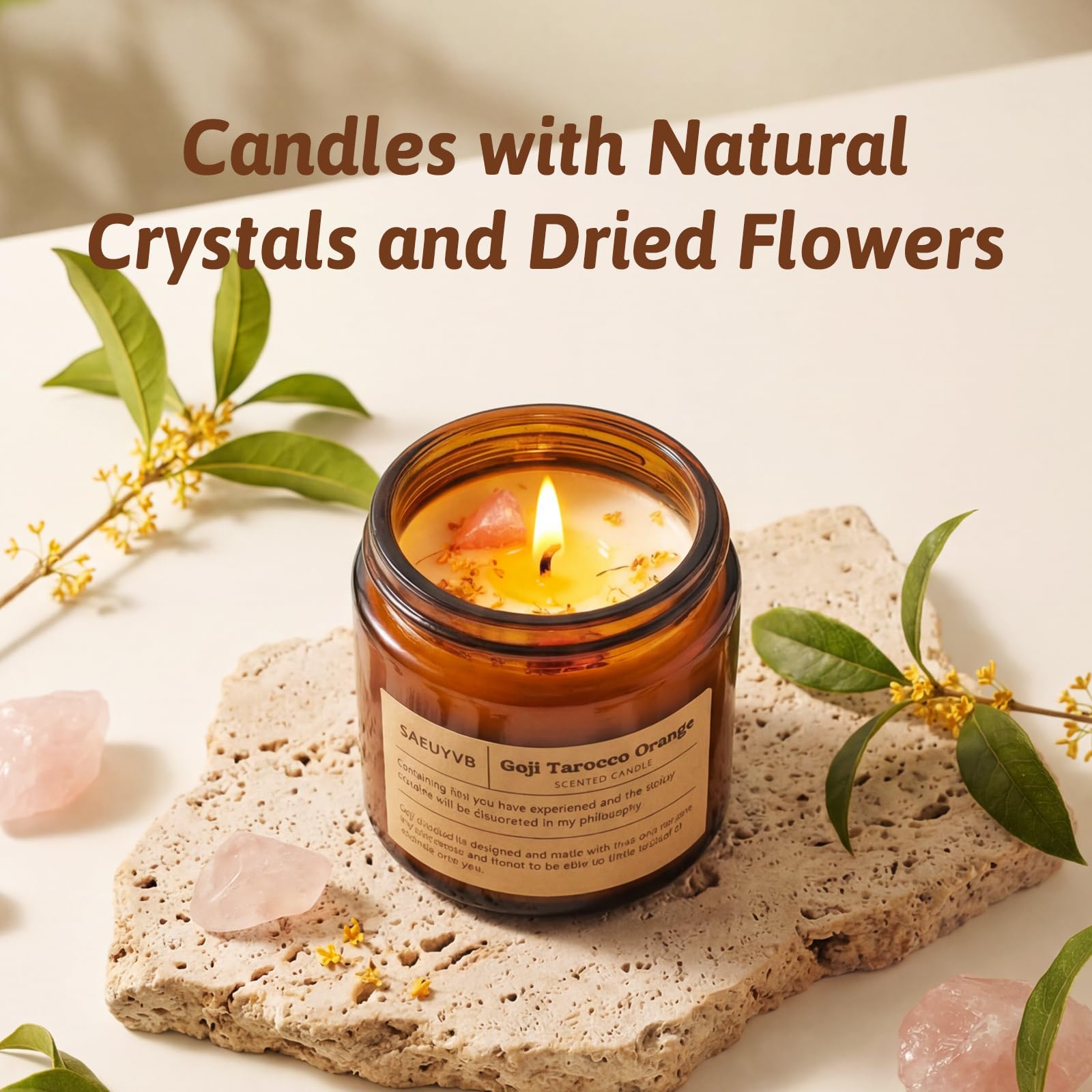 SAEUYVB vela encendida en baño creando ambiente relajante y aroma duradero