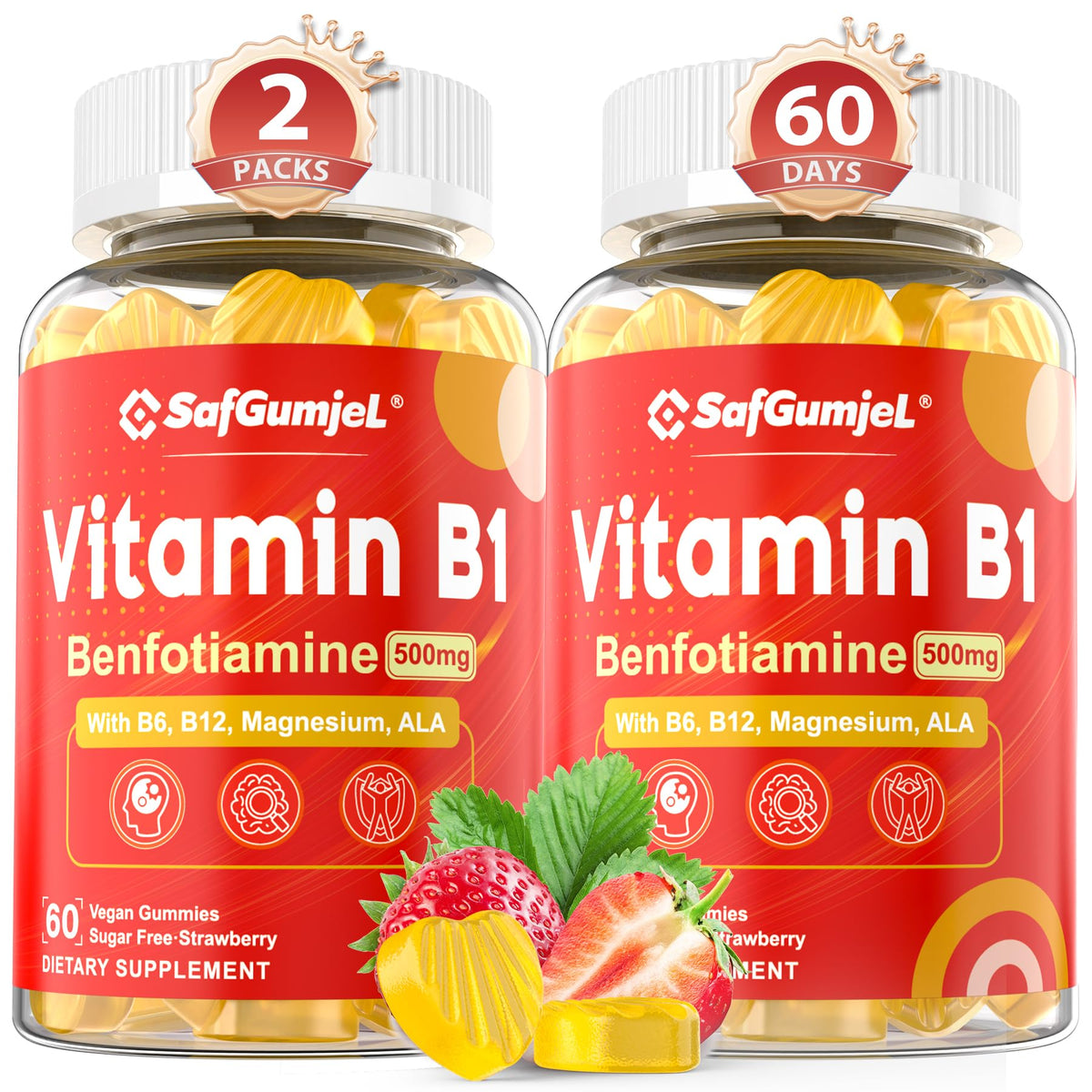 Safgumjel bote frontal mostrando 120 gomitas y beneficios