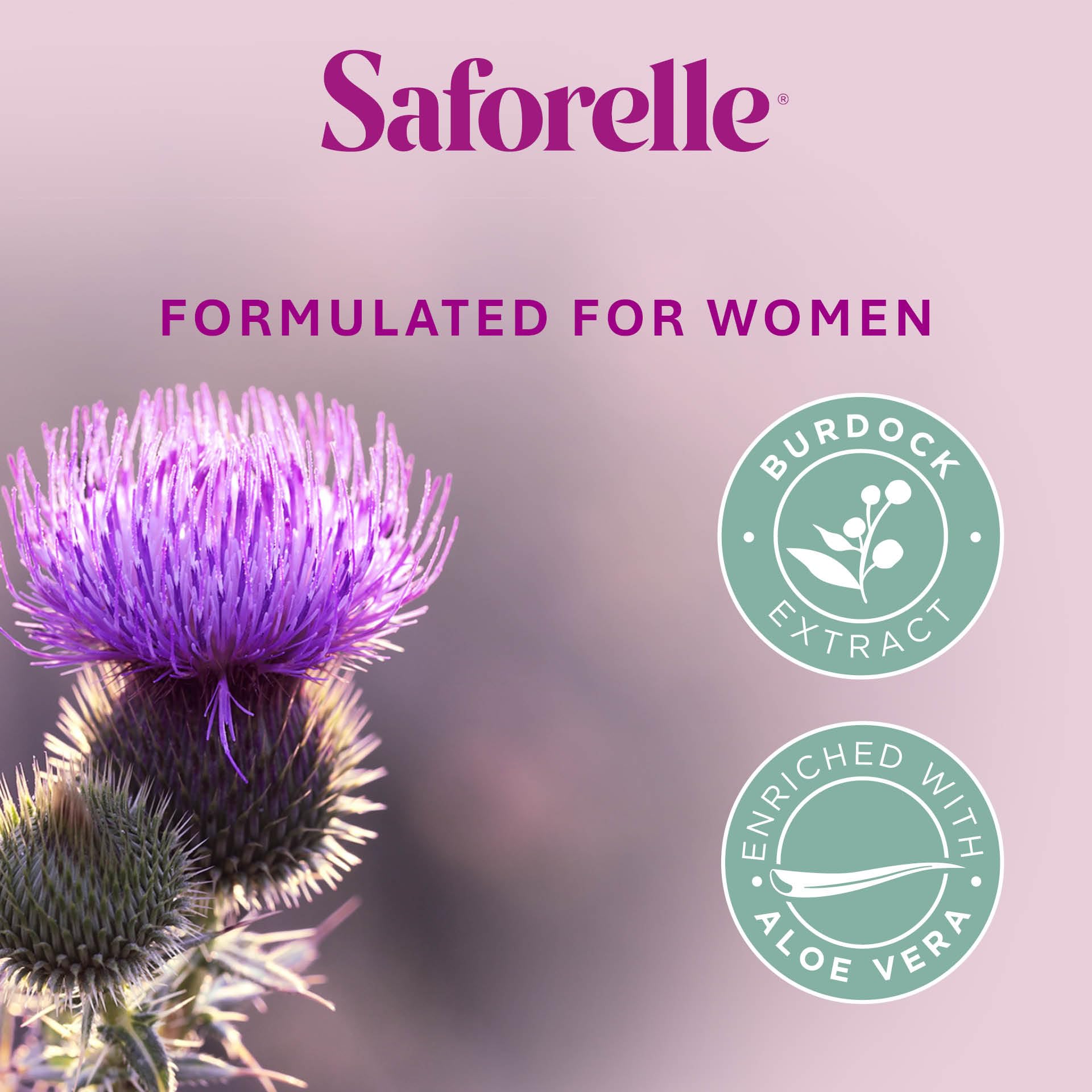 Saforelle 250 ml junto a objetos cotidianos para indicar tamaño
