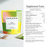 SAKARA etiqueta nutricional destacando ingredientes y enzimas