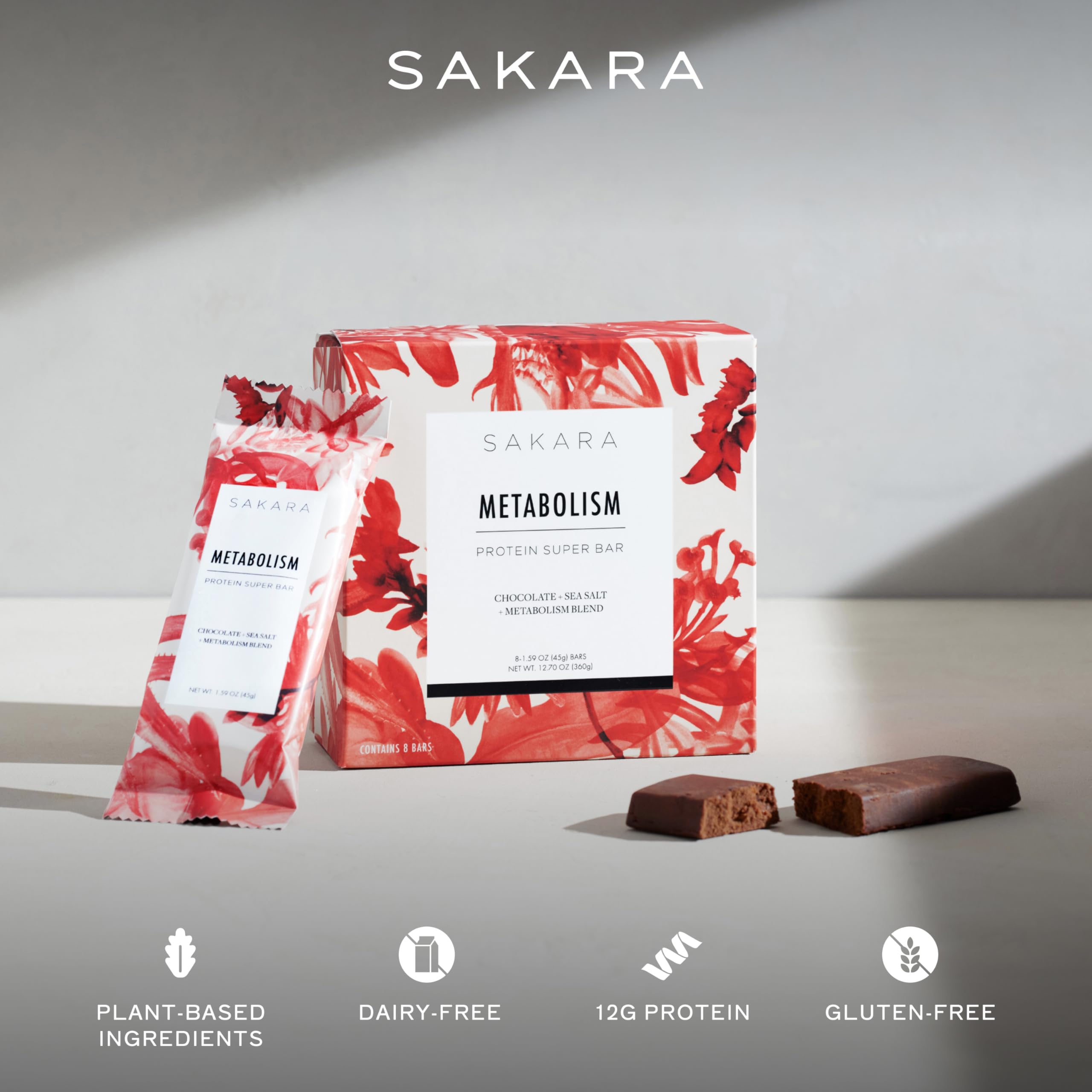 SAKARA barrita junto a una regla para comparar tamaño y porción controlada