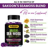 Sakoon nutrition frasco abierto con gomitas listo para consumo diario
