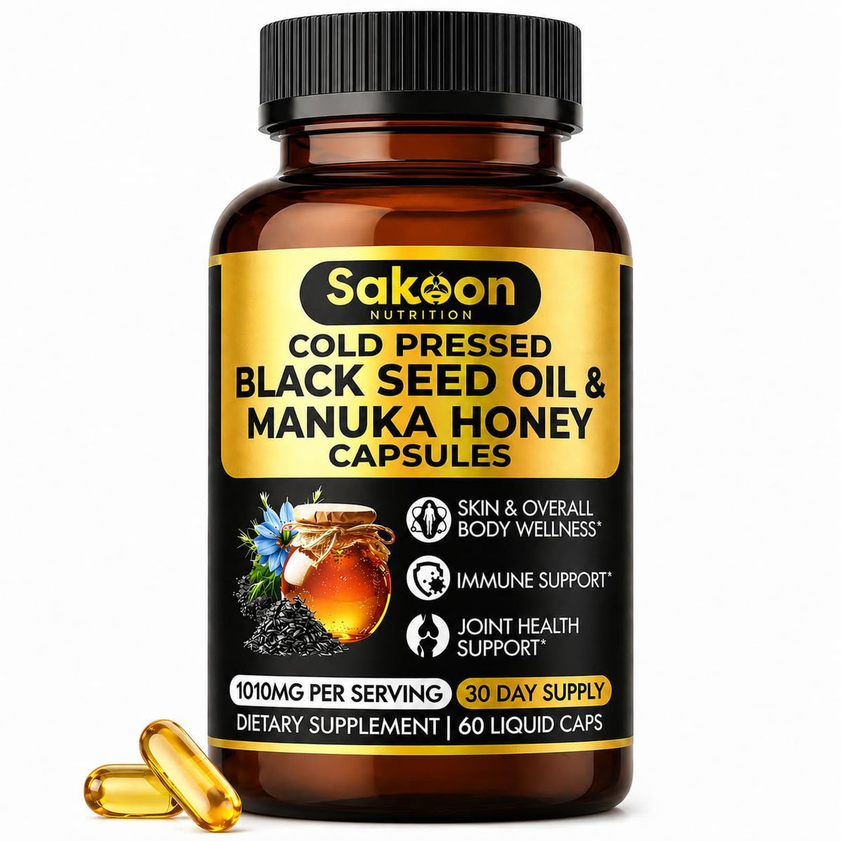 Sakoon Nutrition frontal del envase mostrando etiqueta y beneficios claros