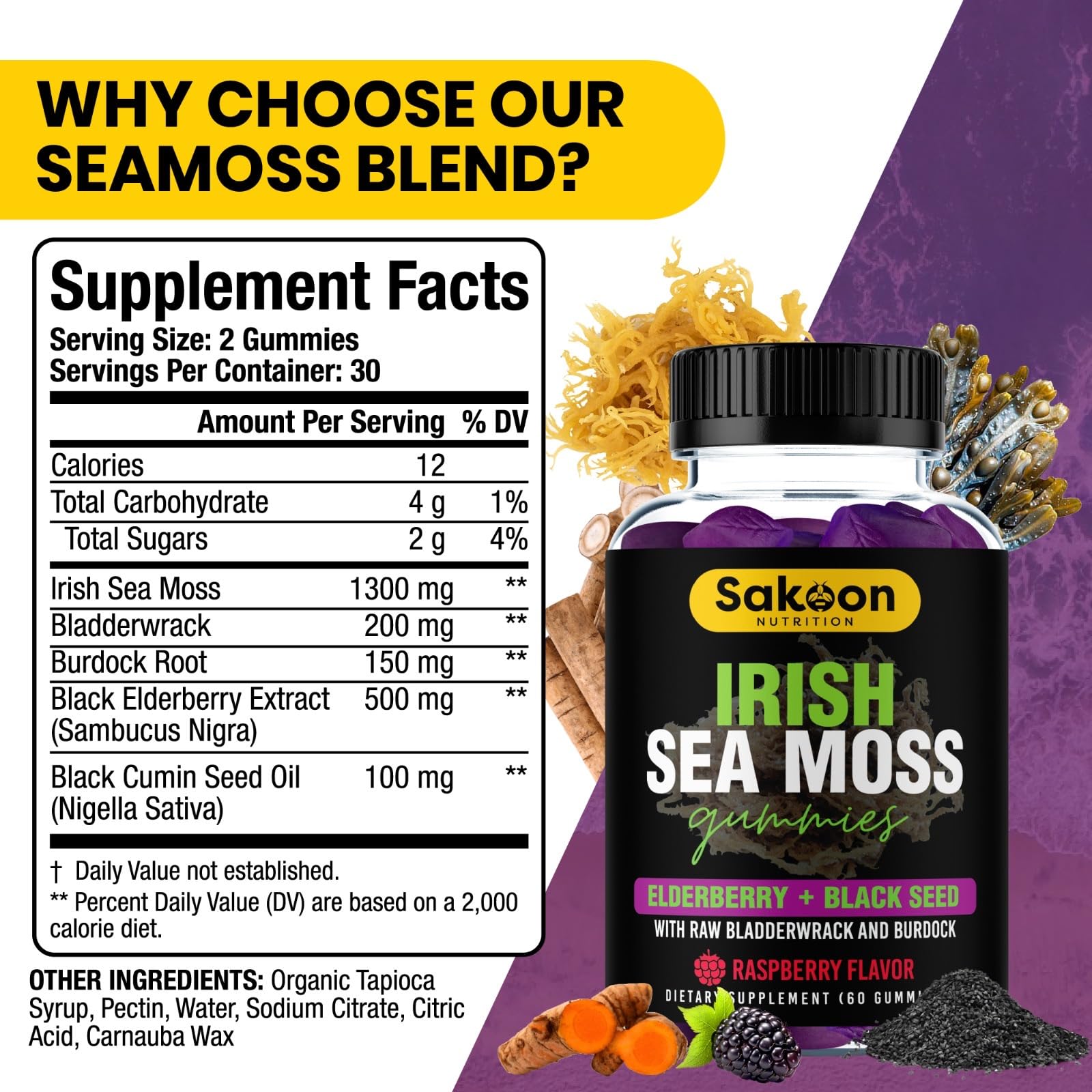 Sakoon nutrition gomita sostenida en mano para apreciar tamaño y porción