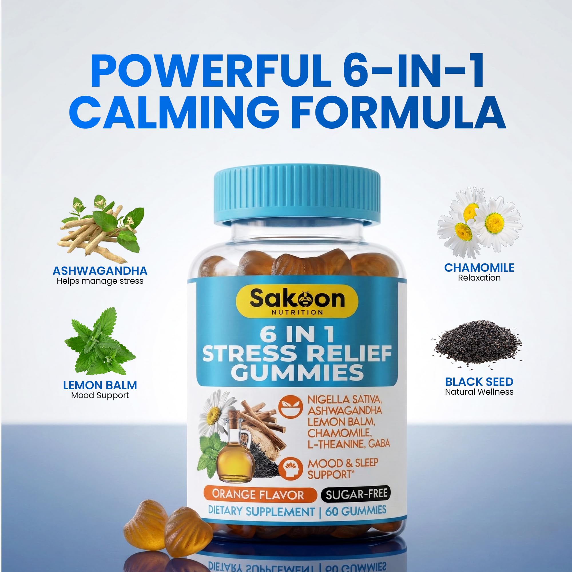 Sakoon nutrition primer plano de textura de la gomita que resalta atractivo y sabor