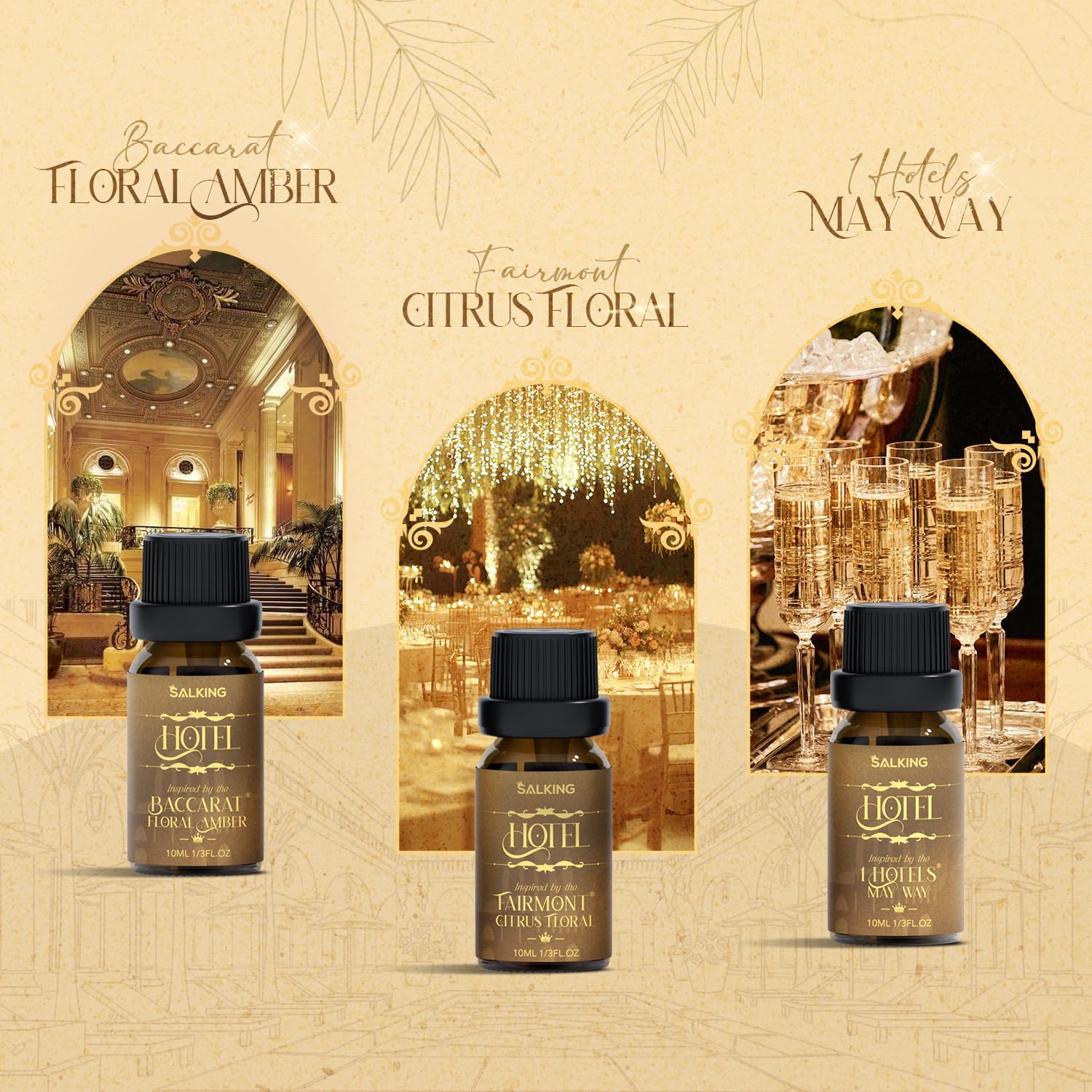 SALKING frascos de aceites hotel con aromas duraderos y refinados