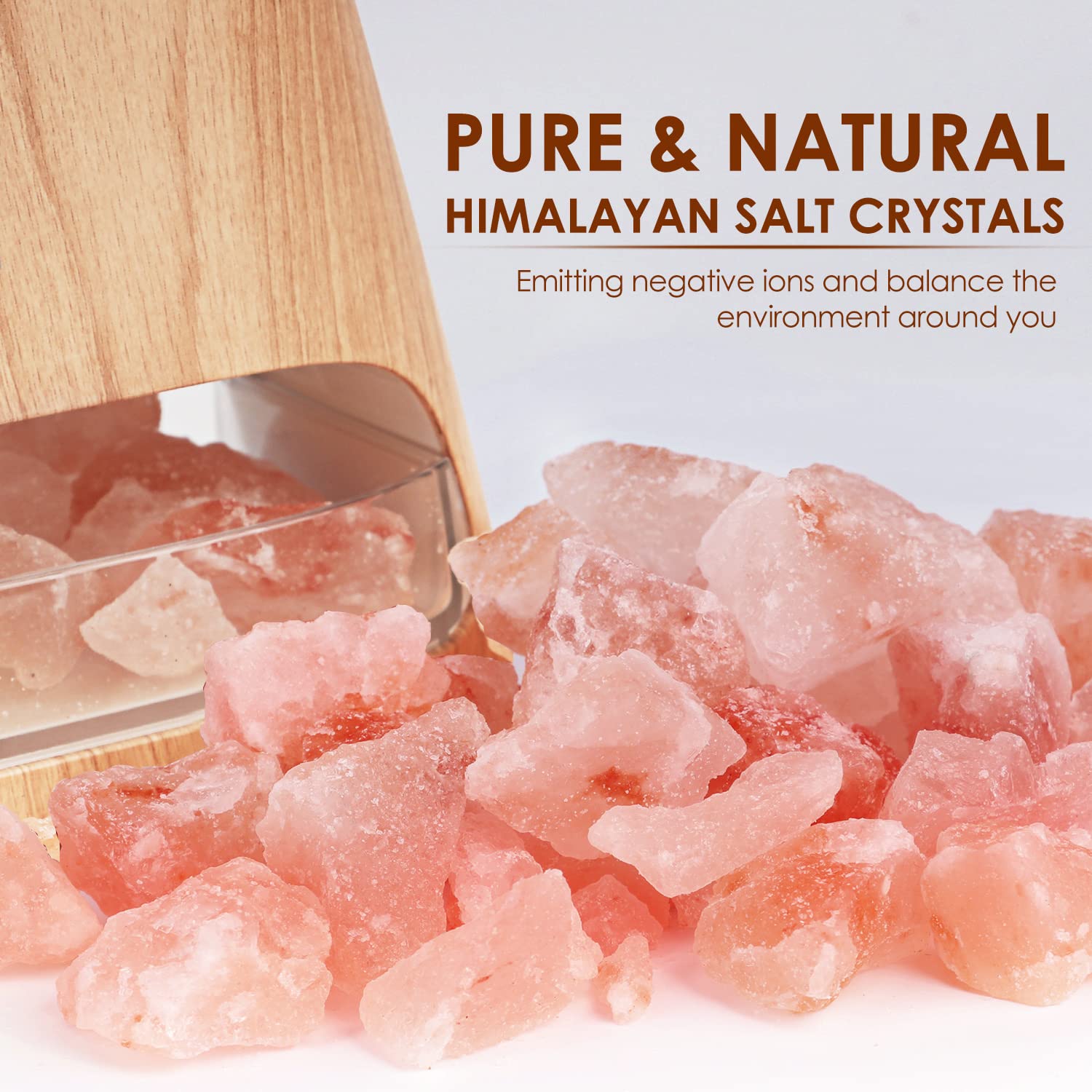 SALKING cristales de sal rosa del Himalaya en la cámara, aspecto natural relajante