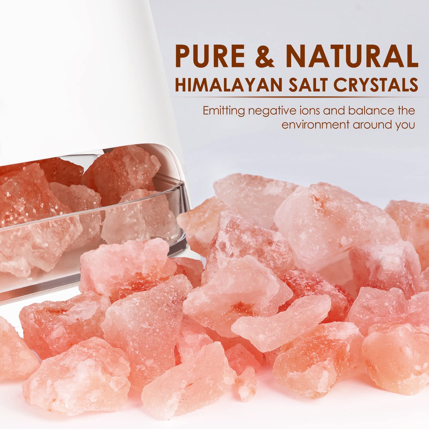 SALKING primer plano de cristales de sal rosa del Himalaya y textura natural