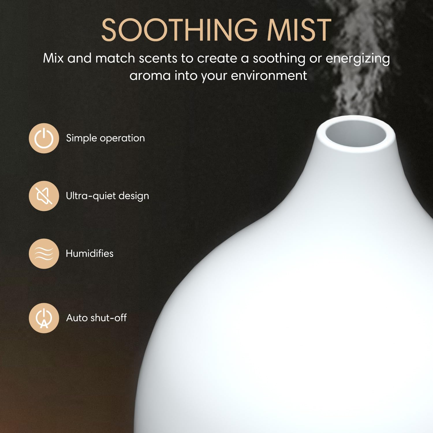 SALKING difusor emitiendo niebla ultrasonica para ambiente relajante