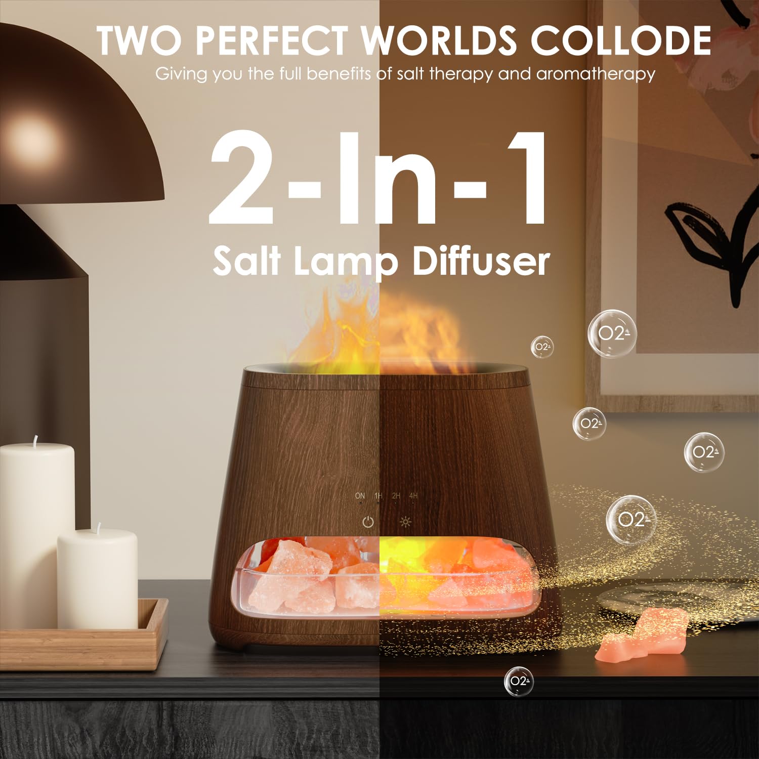 SALKING difusor expulsando niebla fría con esencia, humidifica y aromatiza el espacio