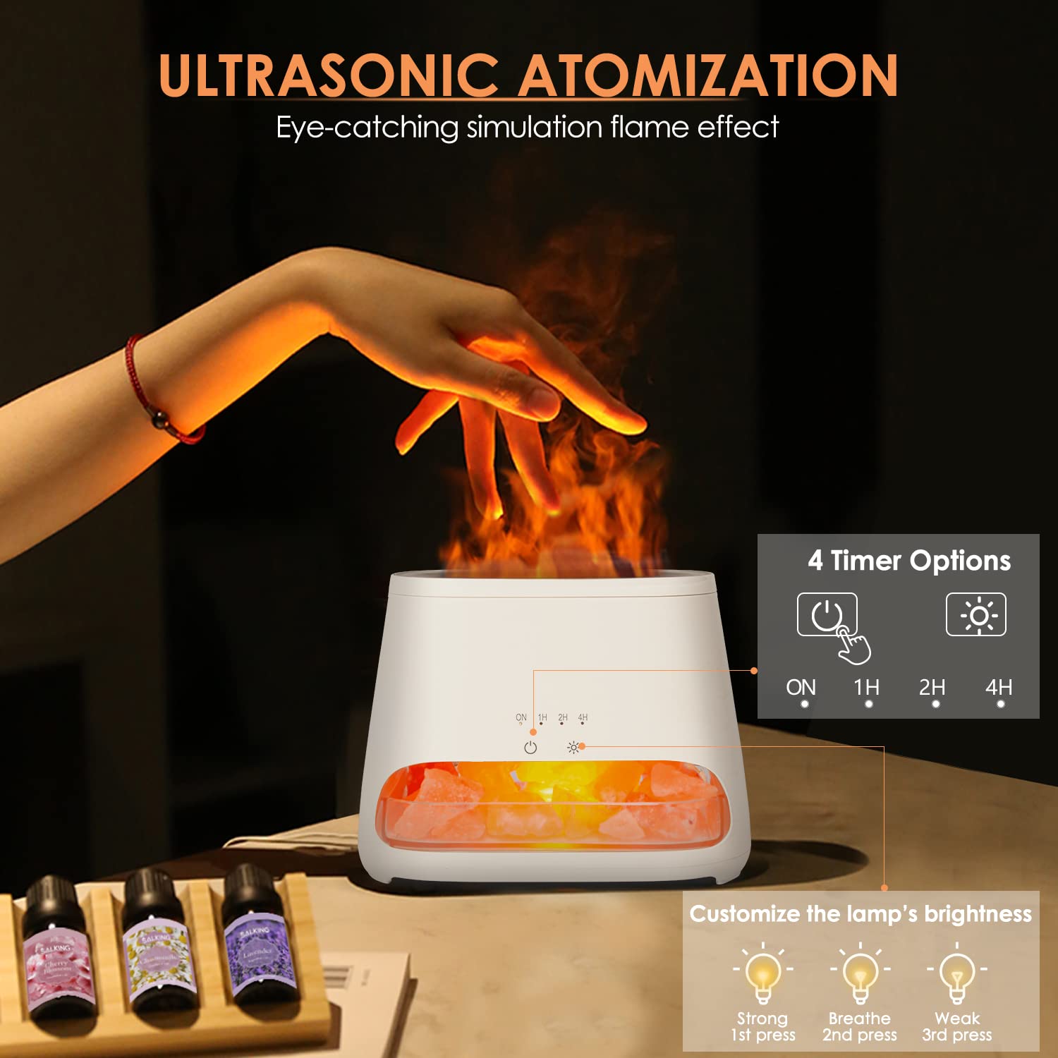 SALKING efecto de llama simulada creando ambiente acogedor y relajante