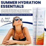 Primer plano de la etiqueta Salt of the Earth con información de ingredientes clara