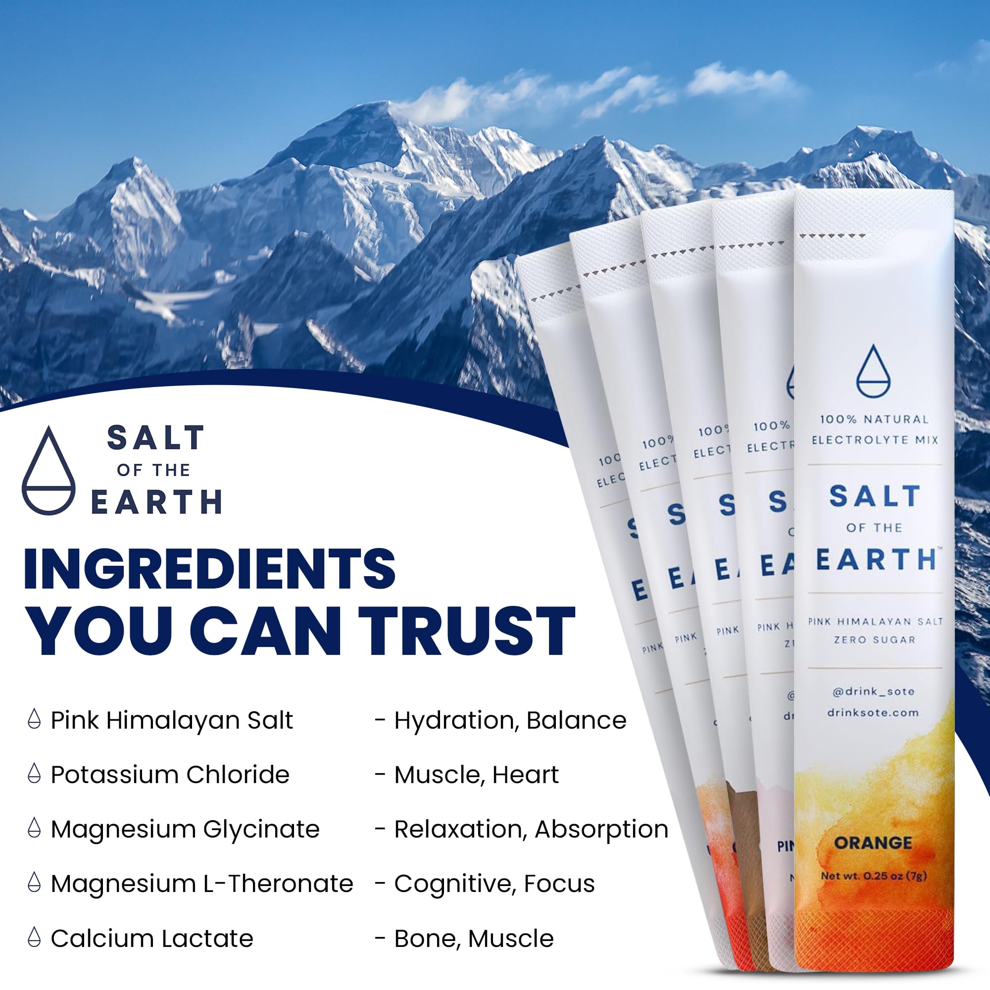 Salt of the Earth colección de 30 sticks sobre mesa, práctico para viajes y entrenamientos