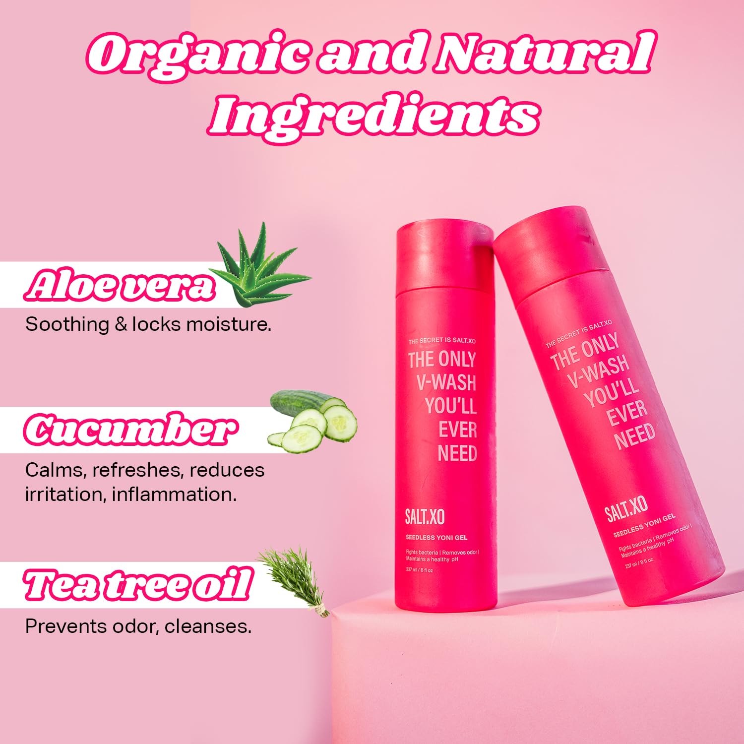 salt.xo pepino y aloe vera como ingredientes naturales y refrescantes