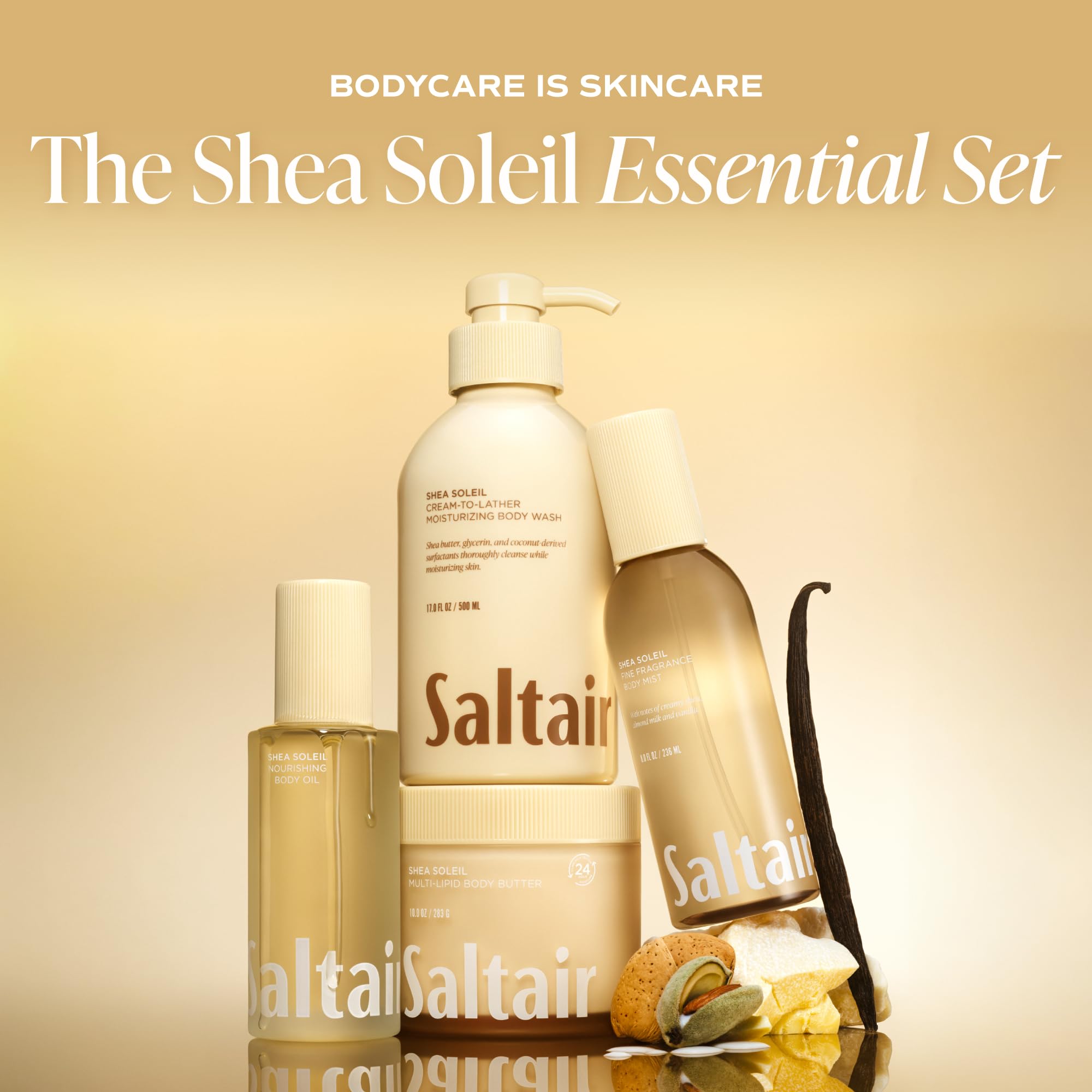 Saltair envase 8oz junto a objeto cotidiano para comparar tamaño y transporte fácil