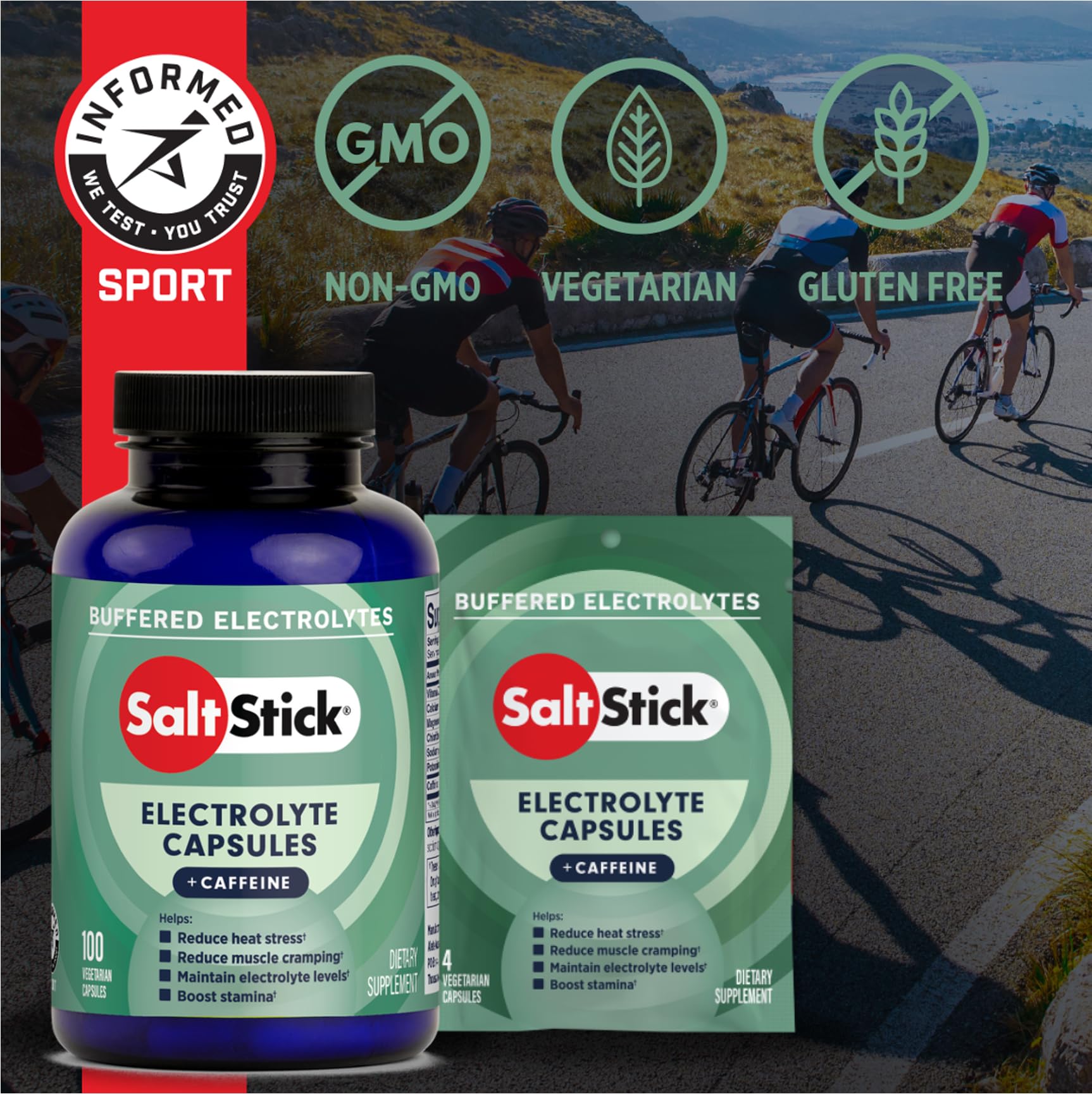 SaltStick cápsula en mano para comparar tamaño y facilidad de ingestión