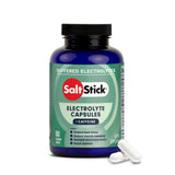 SaltStick envase frontal mostrando 100 cápsulas y beneficios rápidos