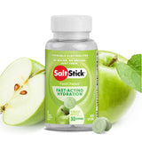 SaltStick envase frontal mostrando 60 tabletas, práctico y portátil
