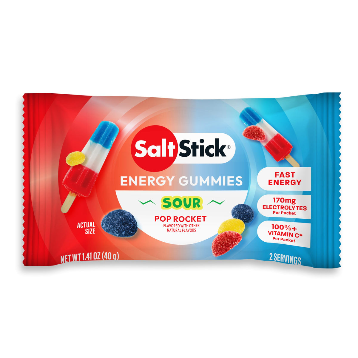 SaltStick sobre frontal mostrando empaque y energía portátil