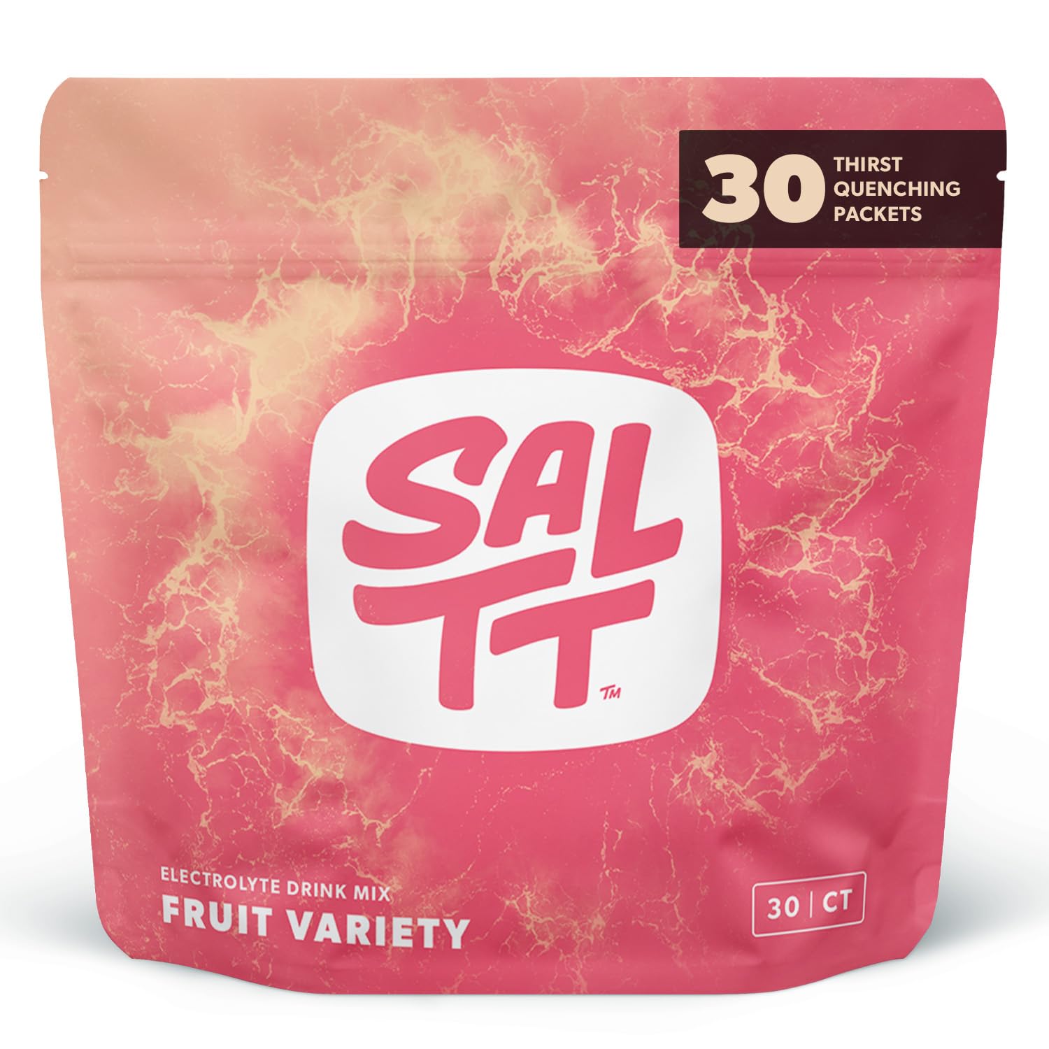 SALTT frontal del paquete mostrando 30 sticks y variedad de sabores