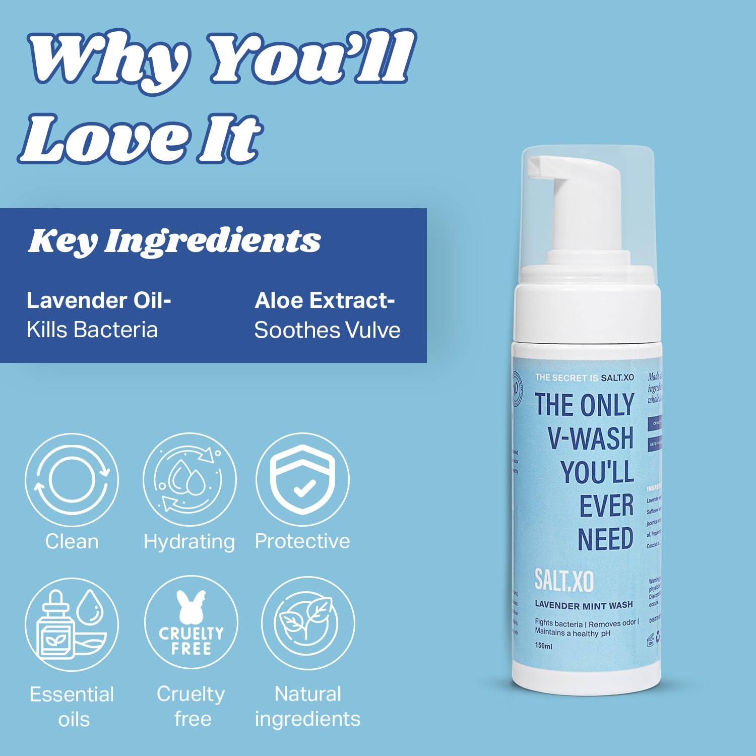 salt.xo aplicado en ducha mostrando uso externo y enjuague fácil