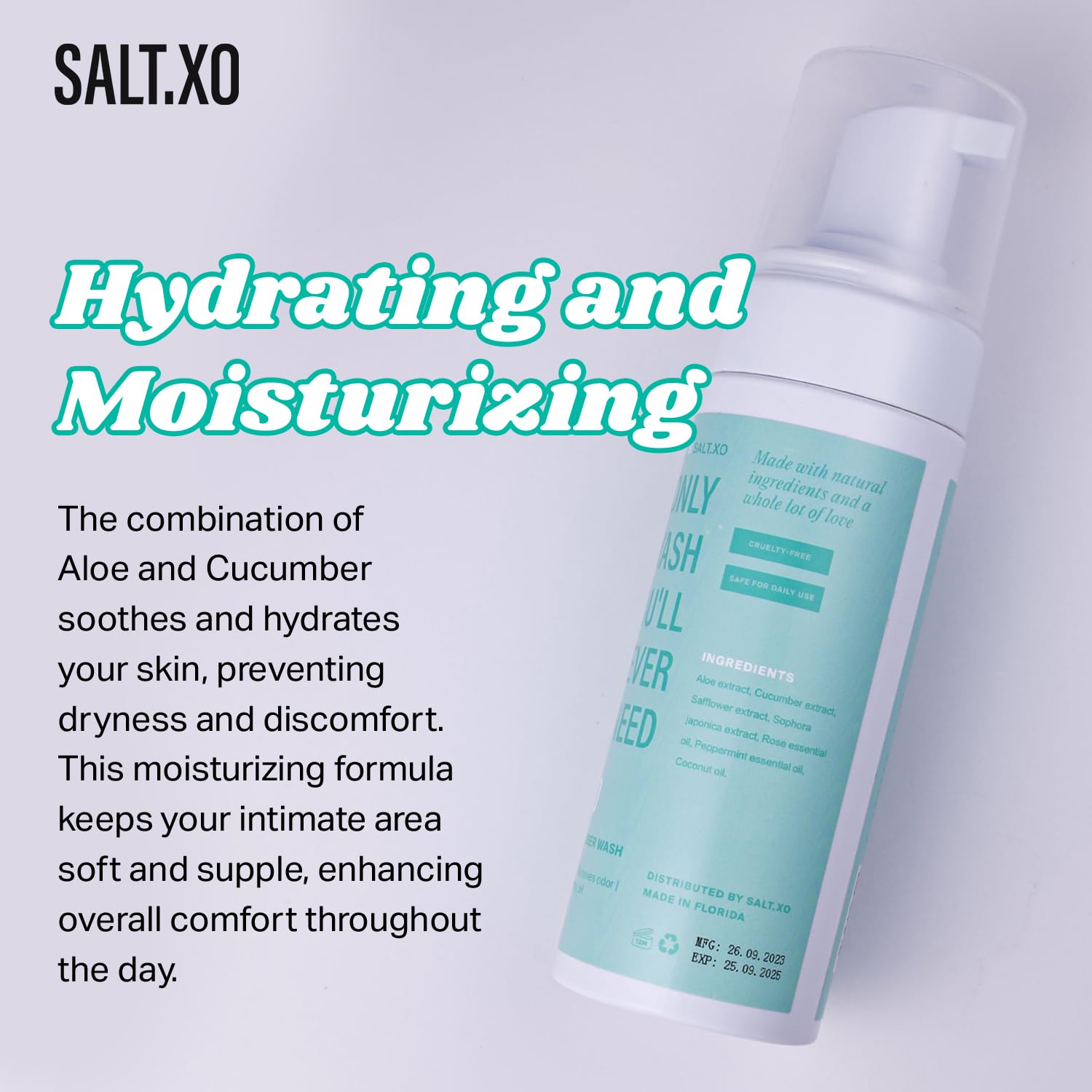 salt.xo producto en uso en ducha demostrando aplicación externa y sensación refrescante