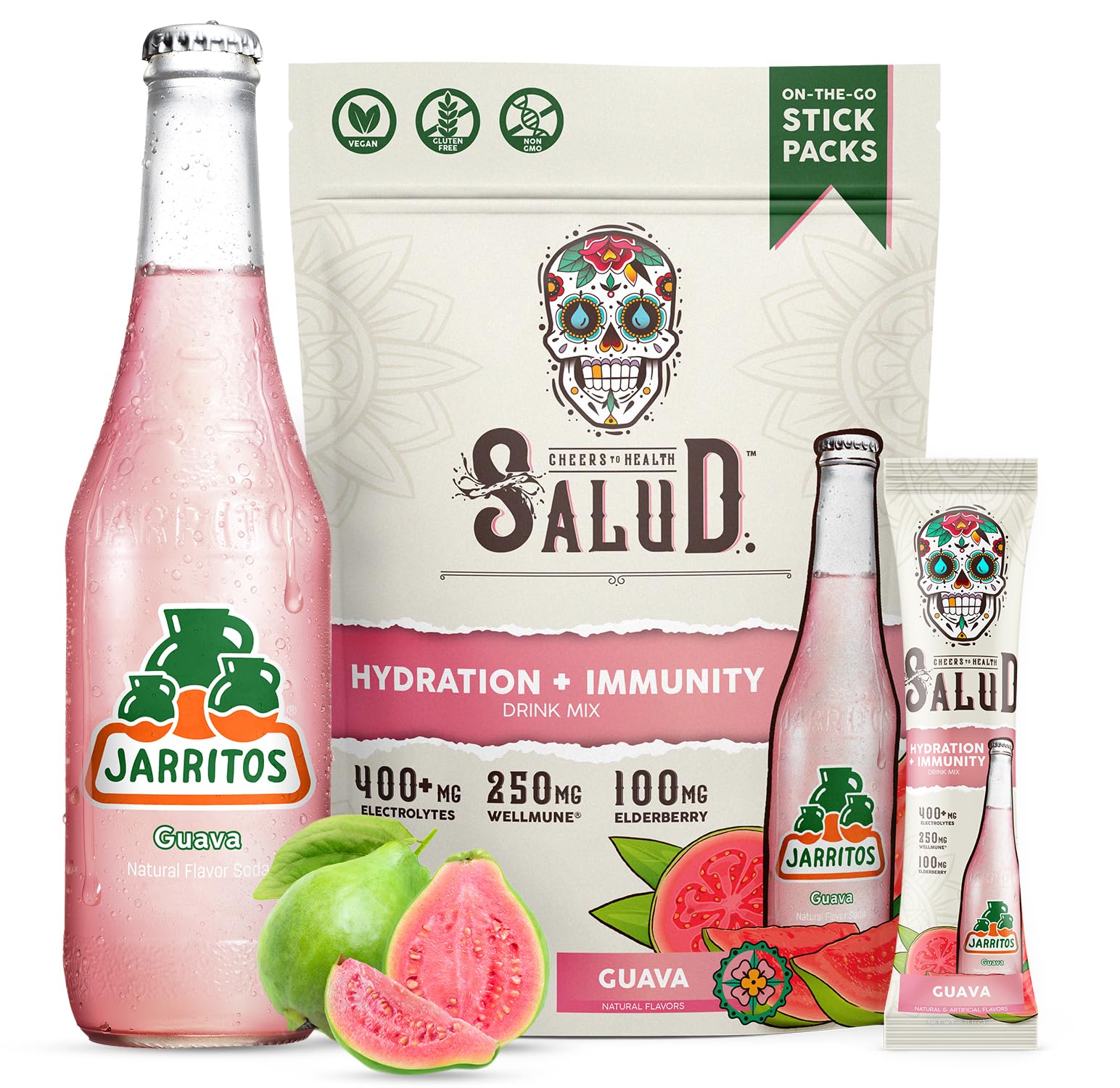 Taste Salud frente del empaque mostrando diseño y guayaba
