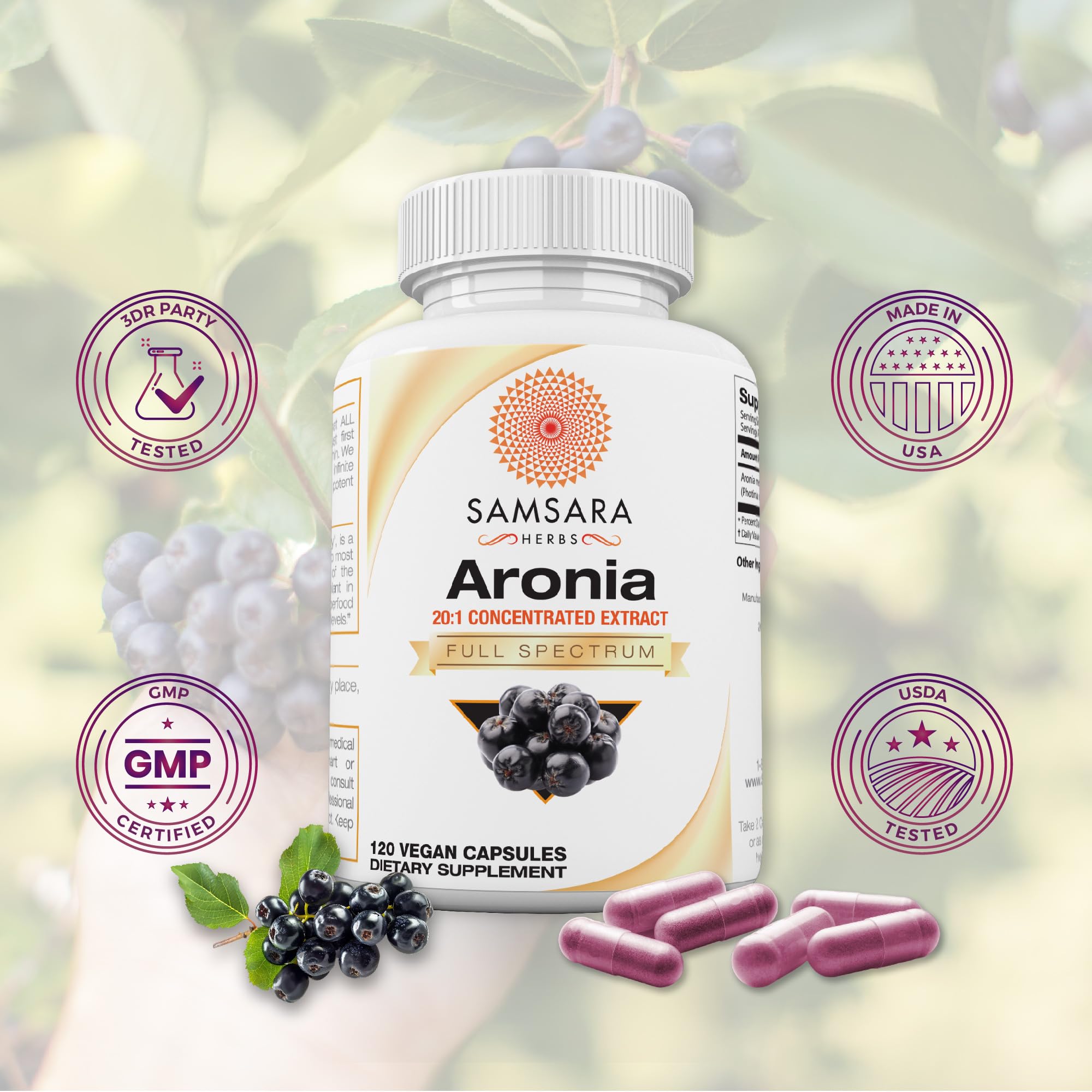 Samsara Herbs cápsula en primer plano que resalta dosis precisa y formato práctico
