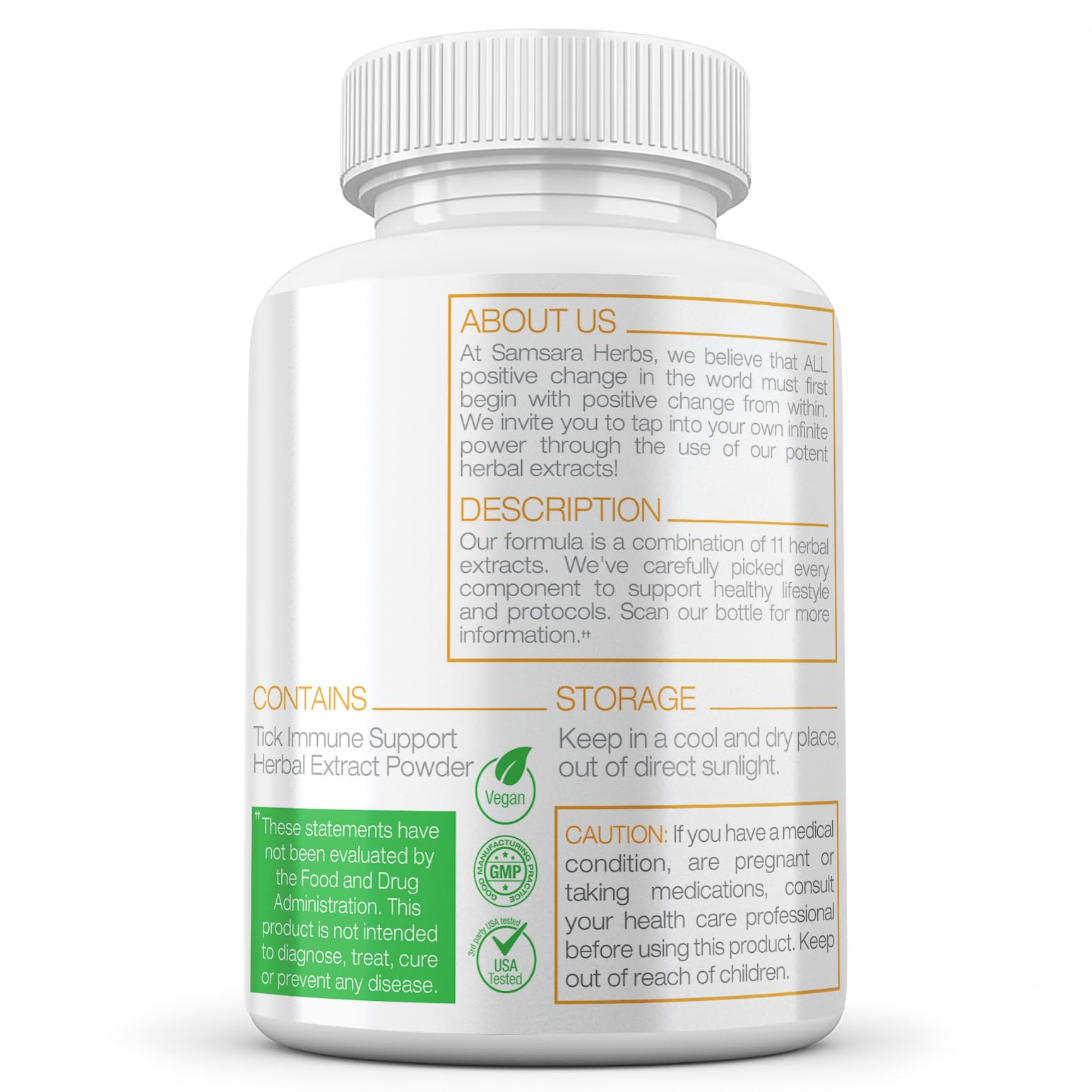 Samsara Herbs persona al aire libre usando cápsulas para apoyo continuo