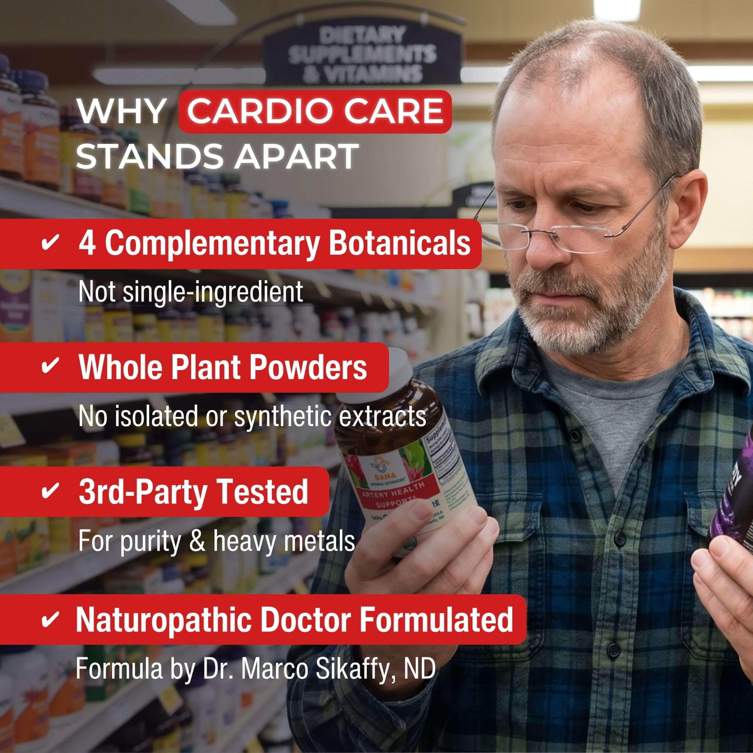 Sana Herbal Sciences caja abierta con cápsulas que facilita almacenamiento diario