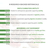 Sana Herbal Sciences detalle de etiqueta con lista de hierbas y certificaciones