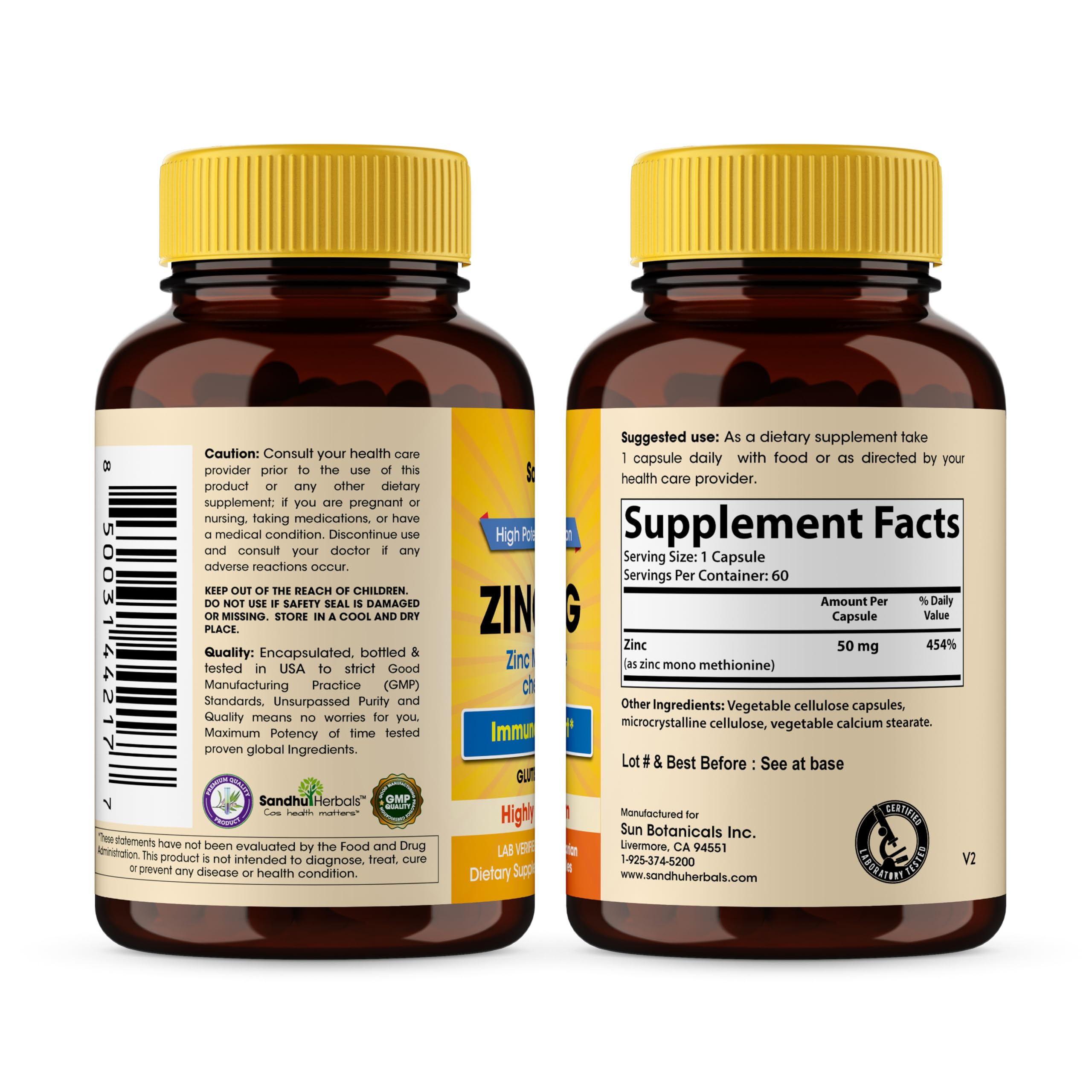 SANDHUHERBALS cápsula junto a una moneda para comparar tamaño y dosificación