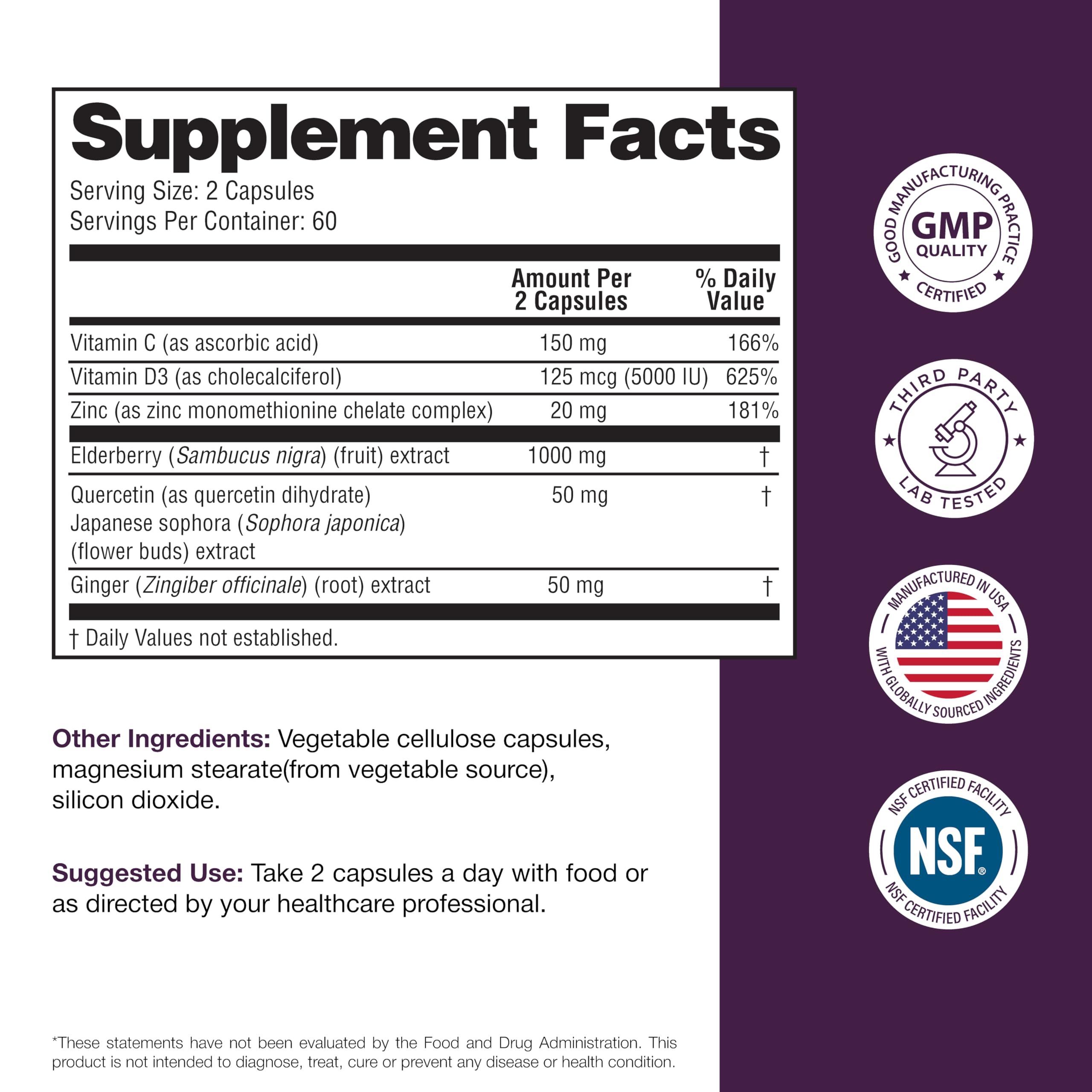 Sandhu's sello NSF cGMP que certifica calidad y pruebas de terceros