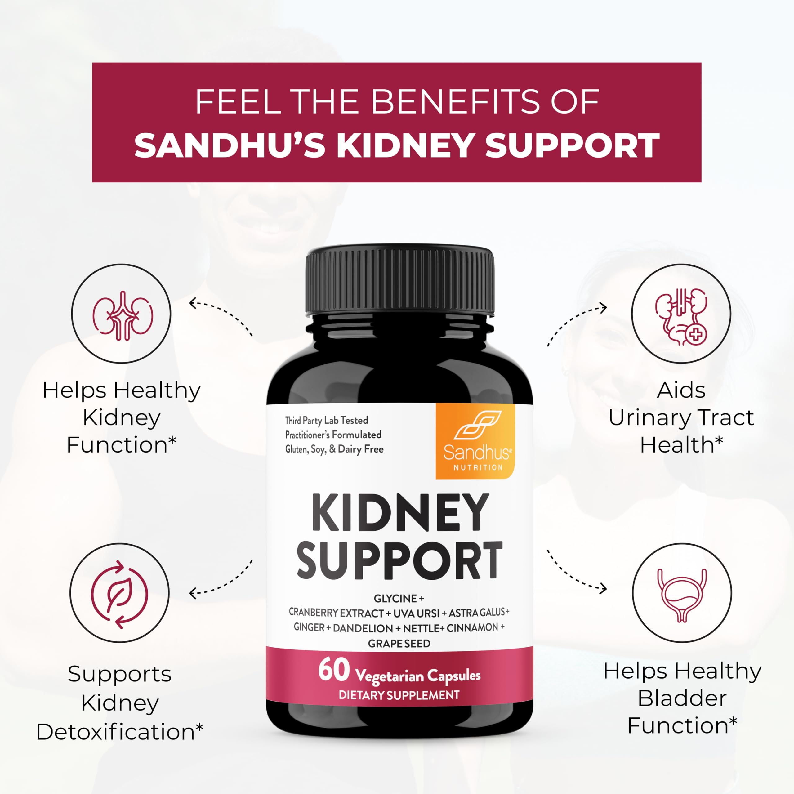 Sandhu's detalle de glycine en polvo apoyando detox renal