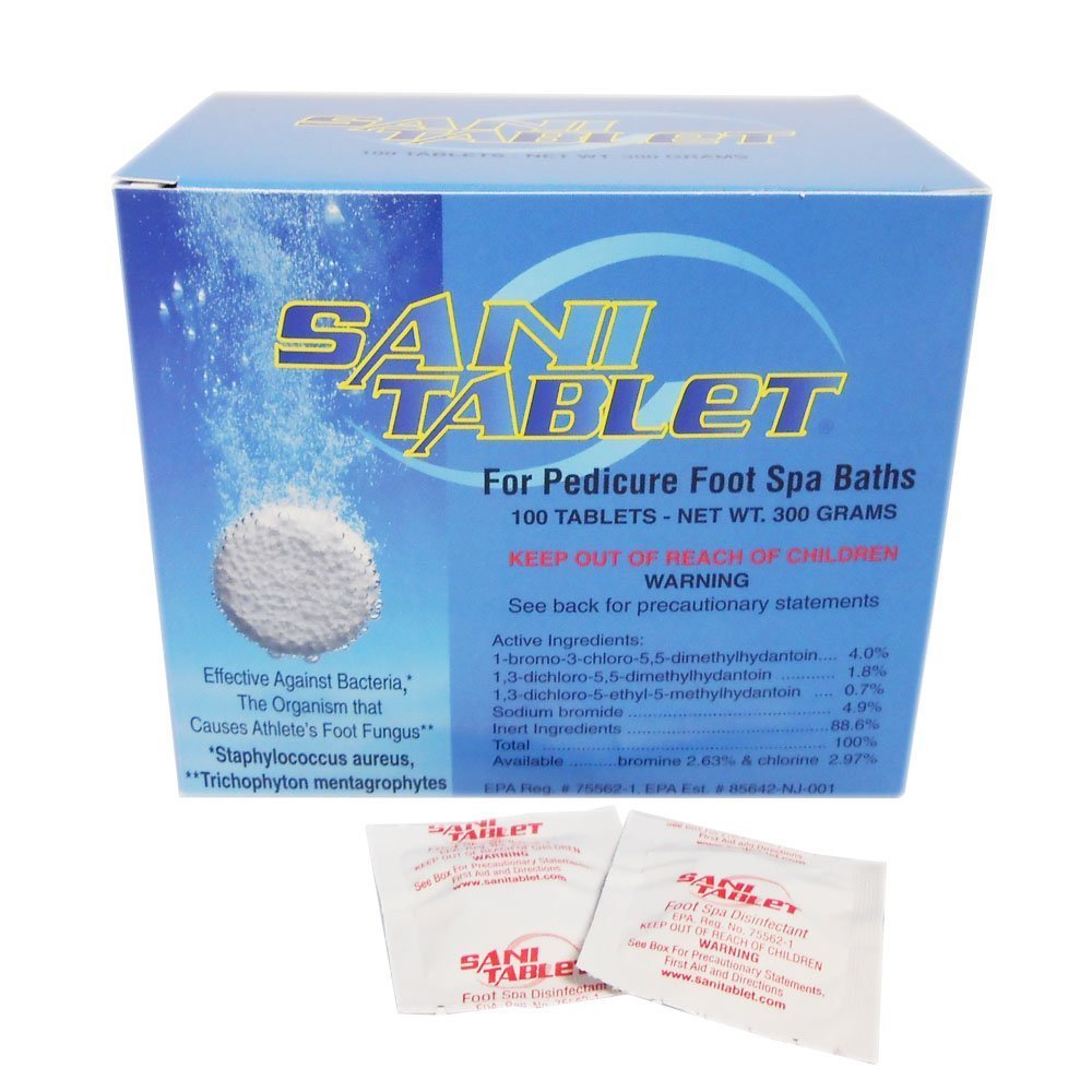 Sanicare empaque frontal mostrando 100 tabletas y control de dosis