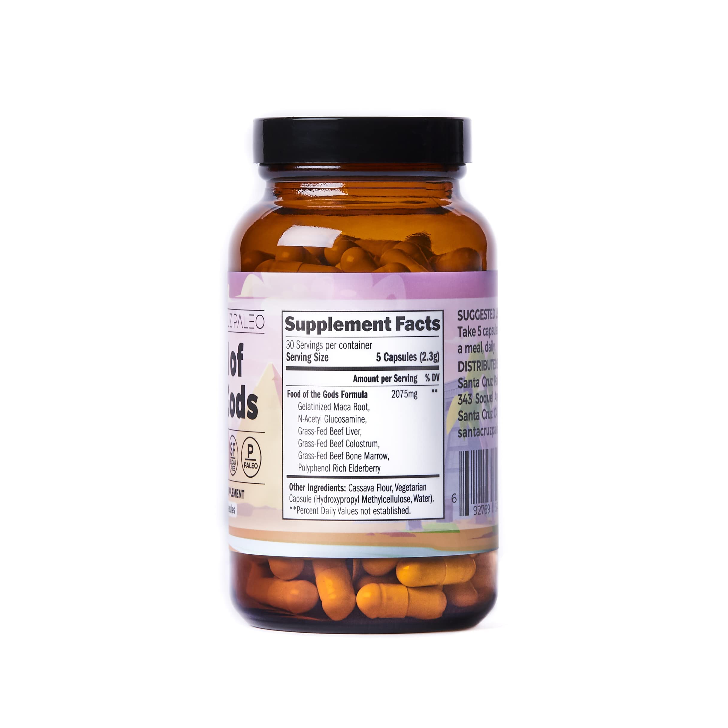 Santa Cruz Paleo colostro en microdetalle resaltando perfil nutritivo