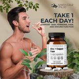 Santa Cruz Paleo detalle de etiqueta enfatizando zinc L‑metionina y cobre gluconato
