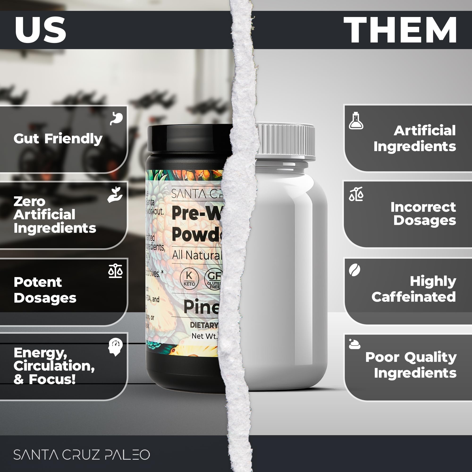 Santa Cruz Paleo etiqueta de ingredientes destacando L‑Citrulina y electrolitos