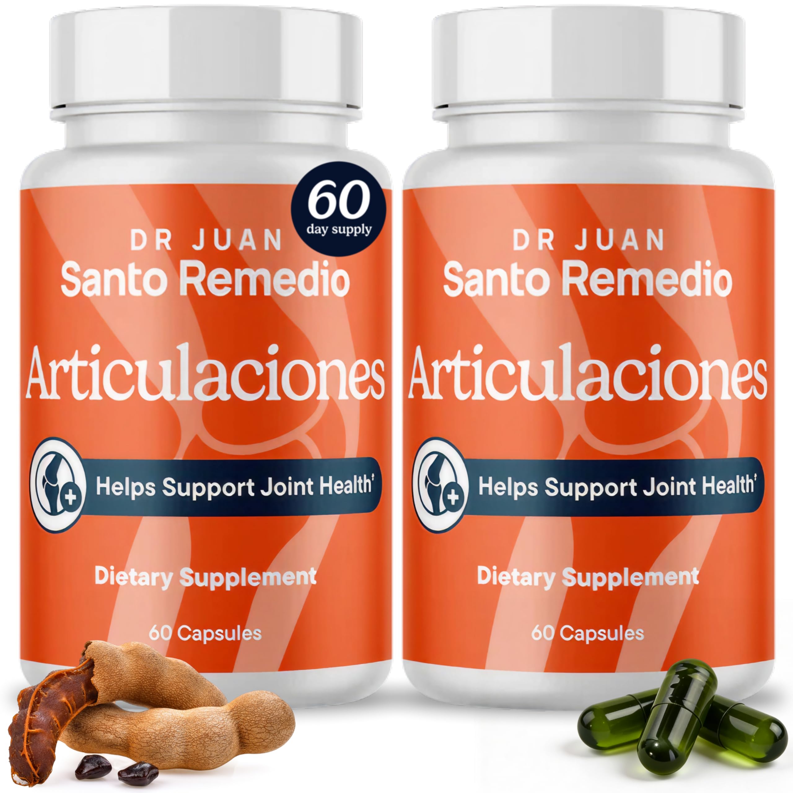 Santo Remedio frente del empaque mostrando la etiqueta y beneficio de apoyo articular