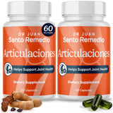 Santo Remedio frente del empaque mostrando la etiqueta y beneficio de apoyo articular