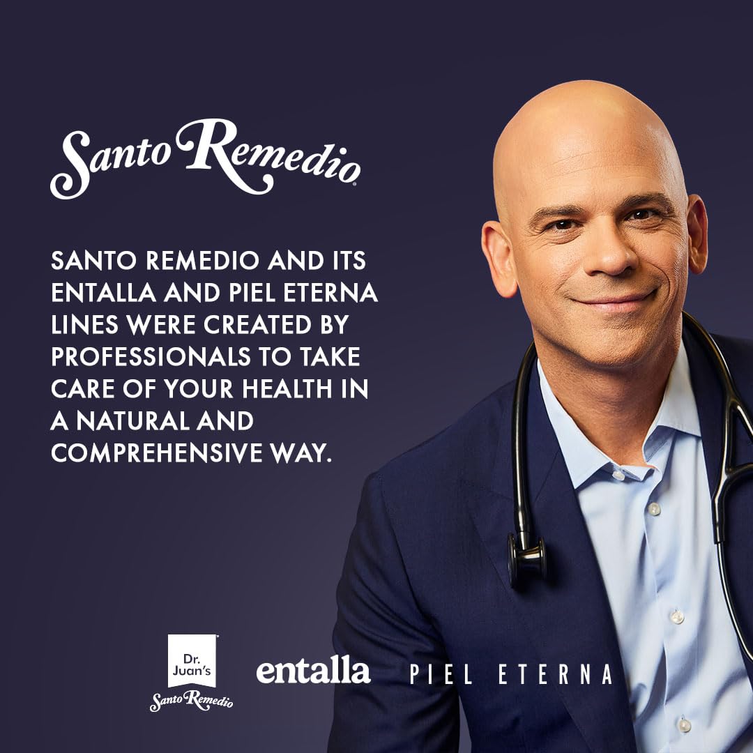 Santo Remedio bote en encimera de cocina transmitiendo uso diario seguro