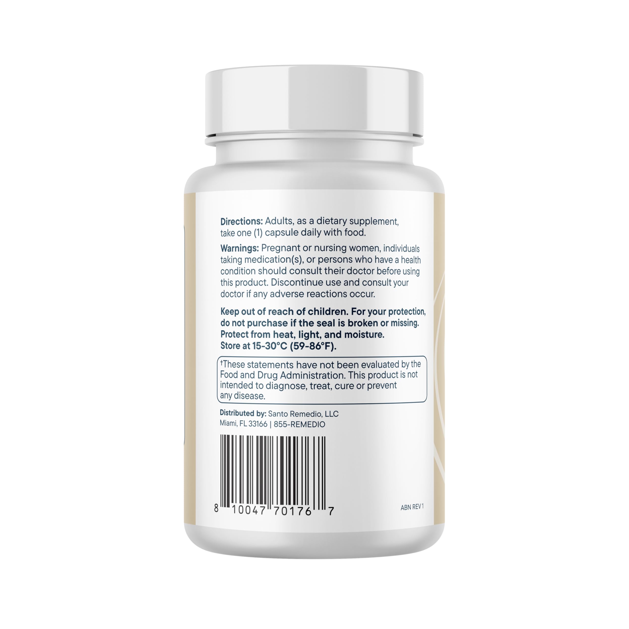 Santo Remedio Vision+ etiqueta nutricional con ingredientes y dosis claras