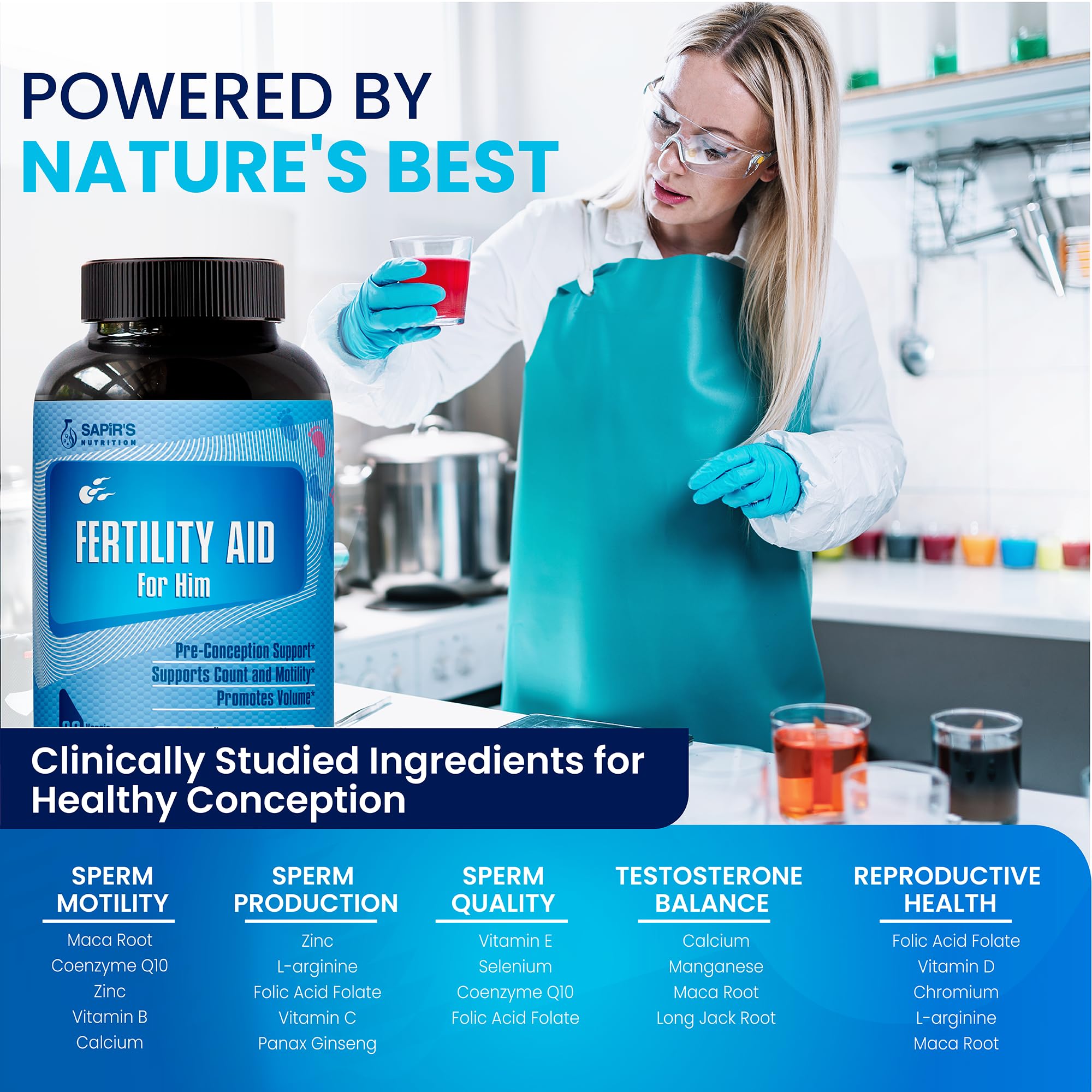 Sapir's Nutrition envase con etiqueta clara que indica ingredientes y calidad