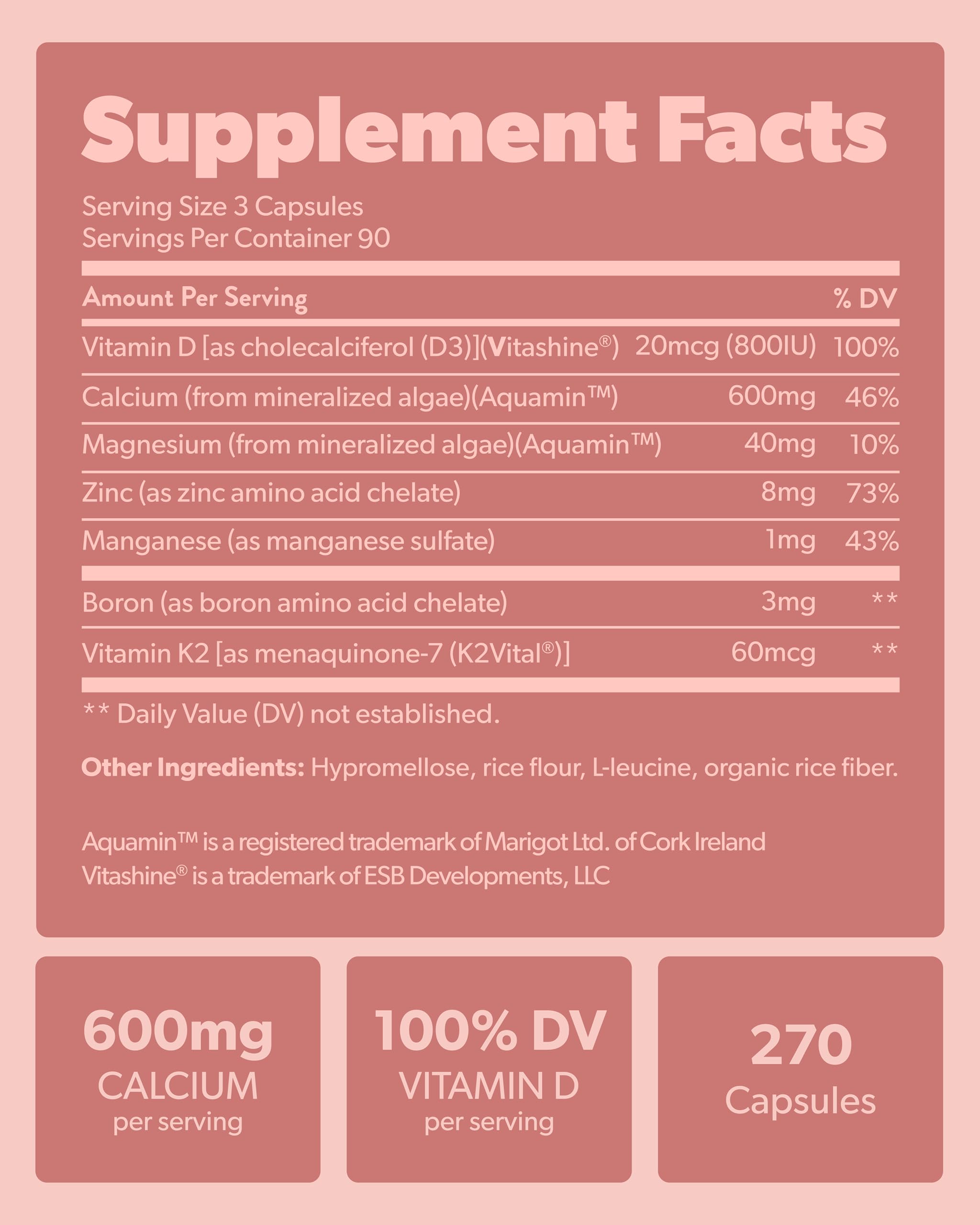 sapling etiqueta ingredientes primer plano listando vitaminas y minerales