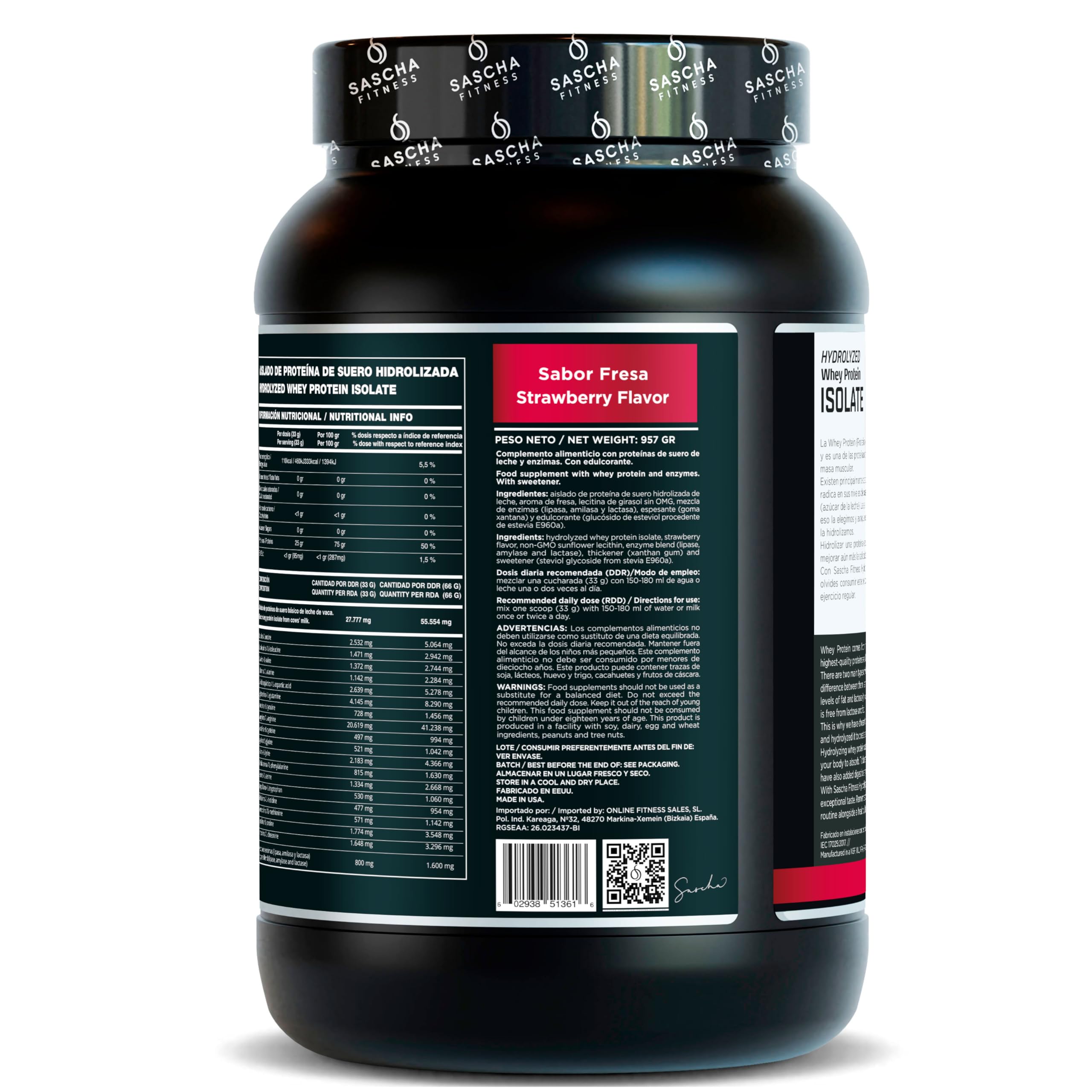 SASCHA FITNESS batido preparado en vaso, ideal para recuperación rápida