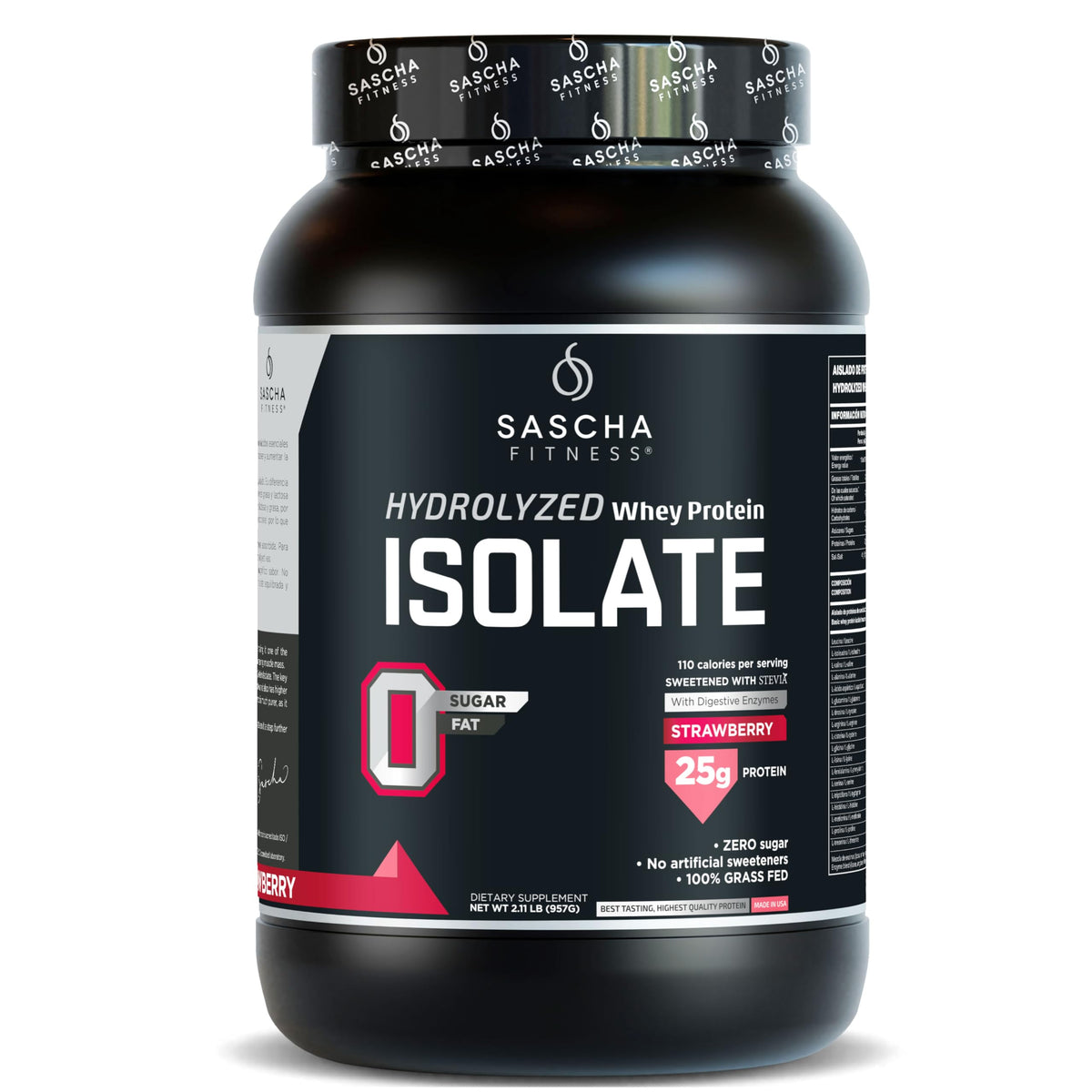 SASCHA FITNESS frente del envase mostrando diseño y beneficios visibles
