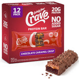 Satisfy Your Crave empaque frontal mostrando 12 unidades y beneficios nutricionales