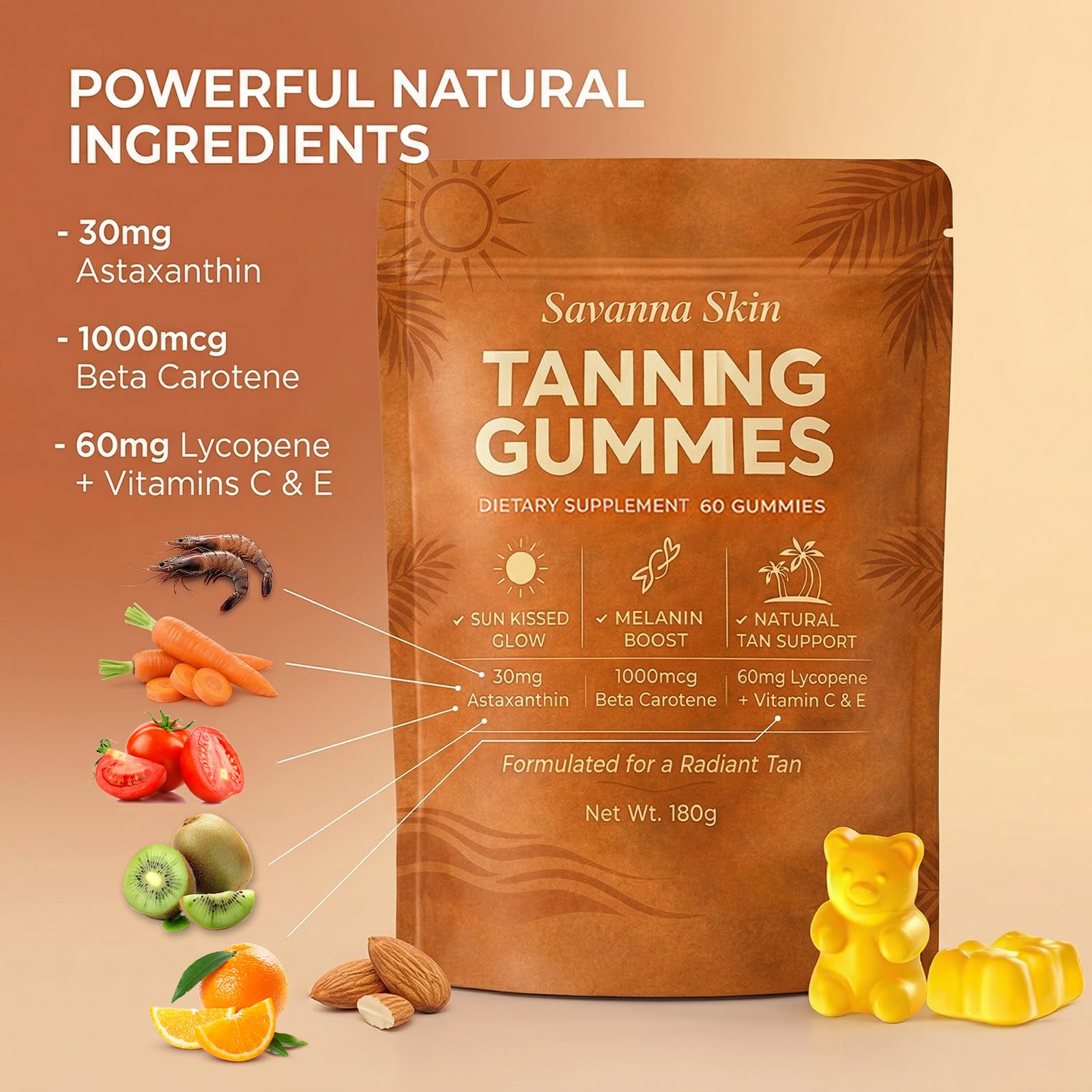 Savanna Skin gomita partida para ver color y consistencia interna